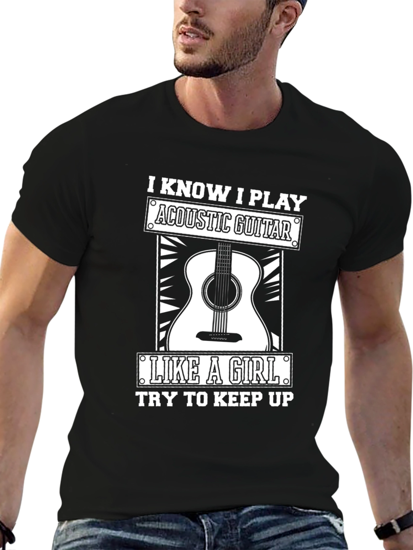 Acoustic Guitar Player T-Shirt Funny Music Tee