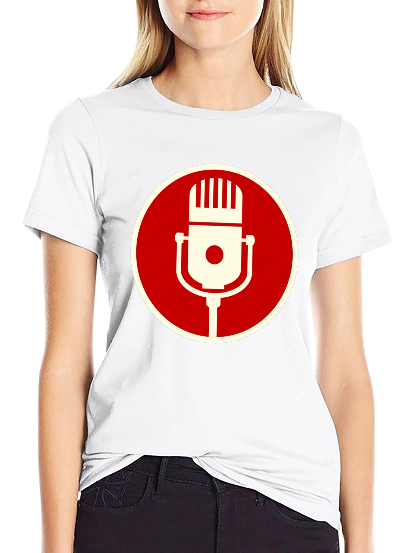 Retro Microphone Graphic Tee - Classic Vocal Style