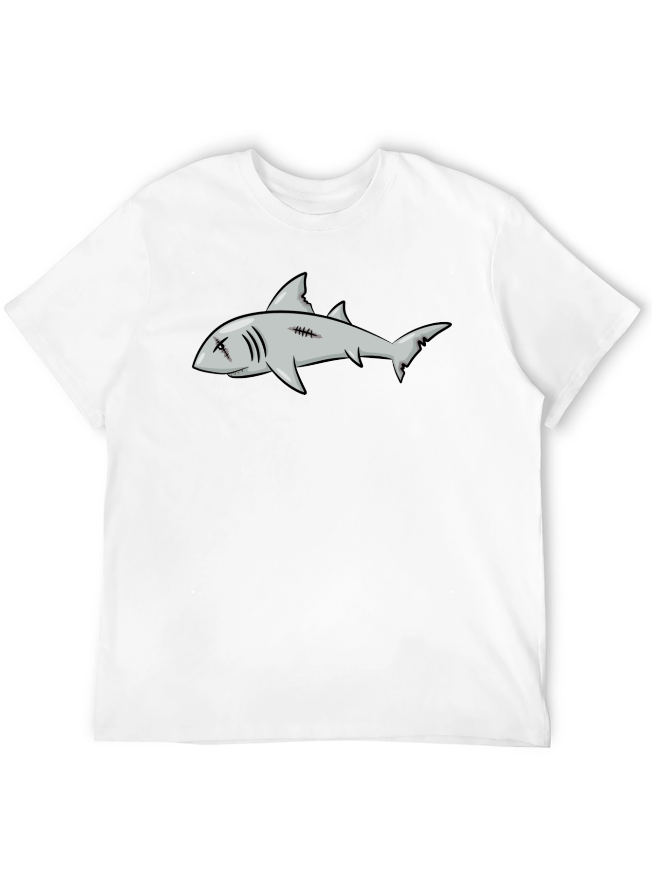 Shark Graphic Print Black Tee