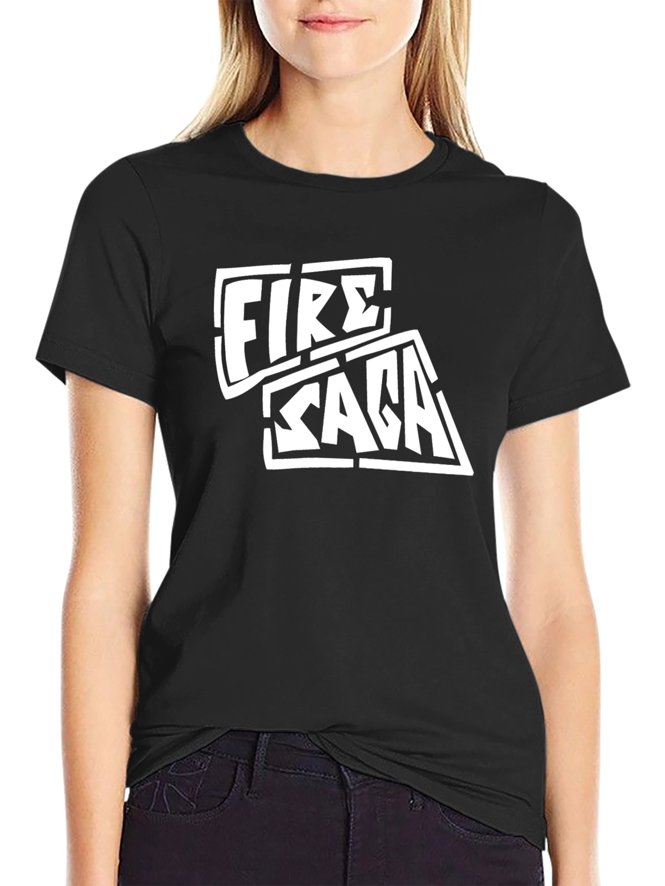 Fire Saga Graphic Tee - Black Cotton T-Shirt