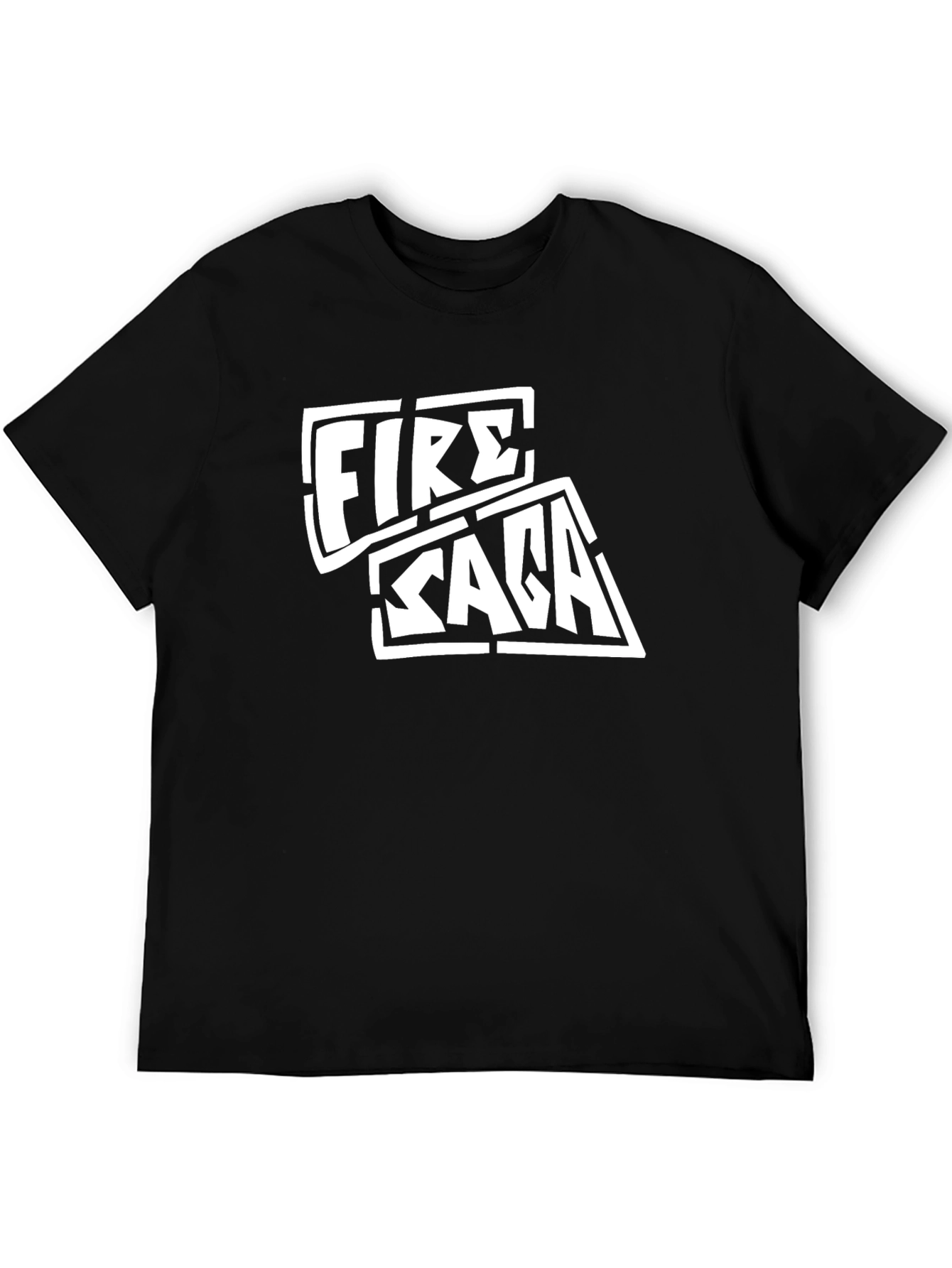 Fire Saga Graphic Tee - Black Cotton T-Shirt