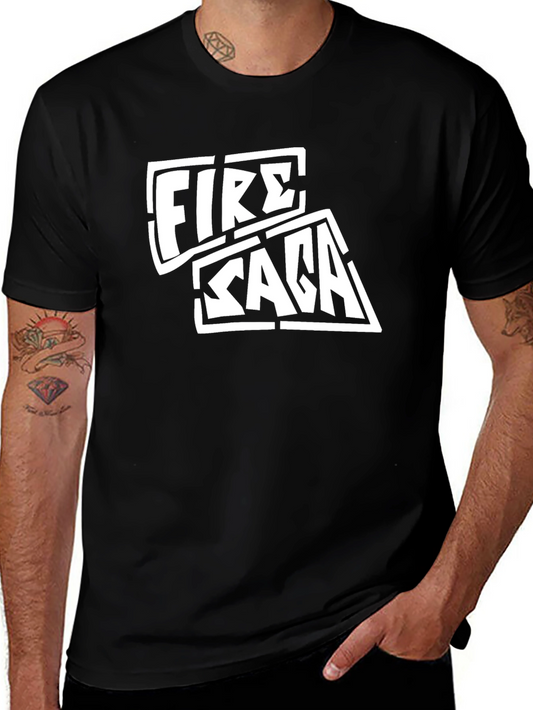 Fire Saga Graphic Tee - Black Cotton T-Shirt