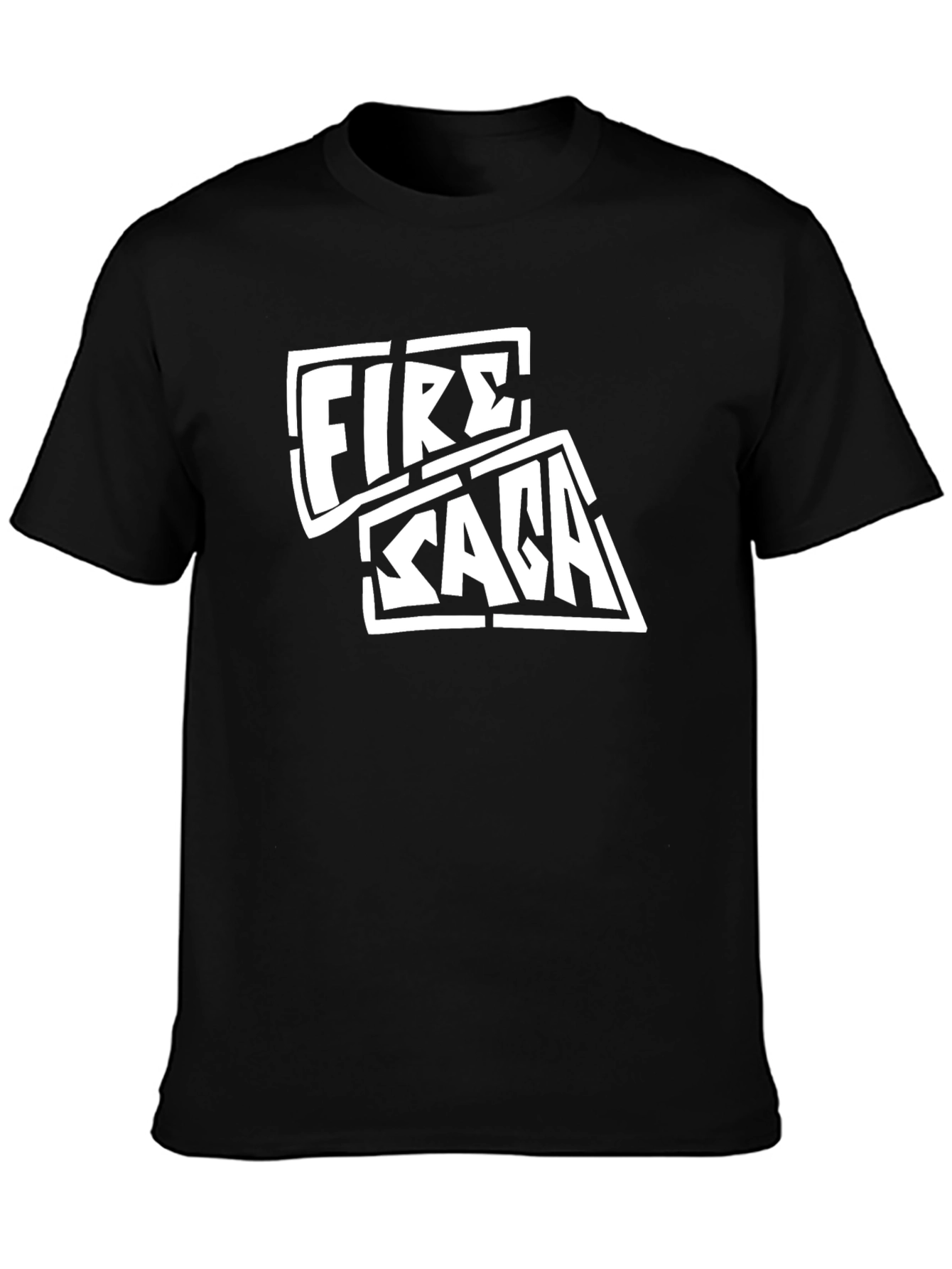Fire Saga Graphic Tee - Black Cotton T-Shirt