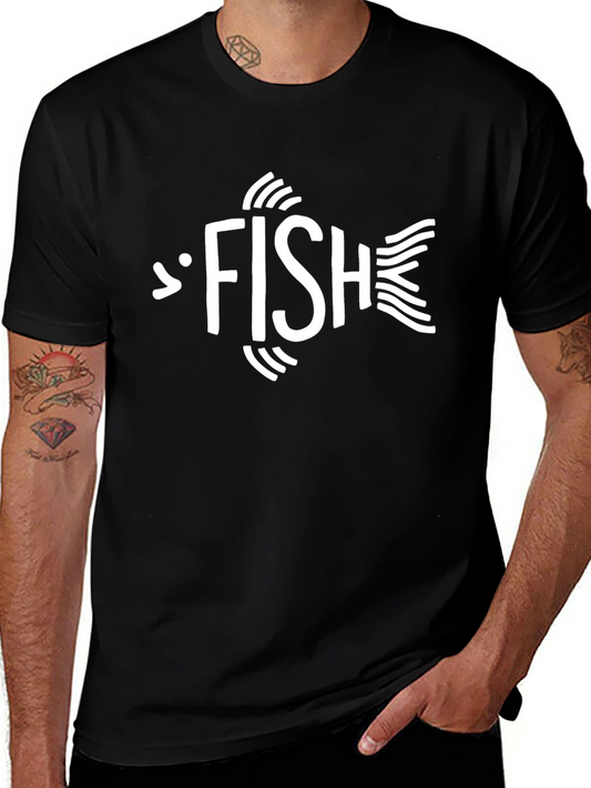 Funny Fish Graphic T-Shirt - Black