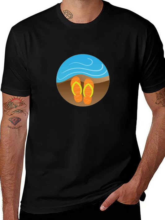 Beach Vibes Graphic Tee - Mens Black T-Shirt