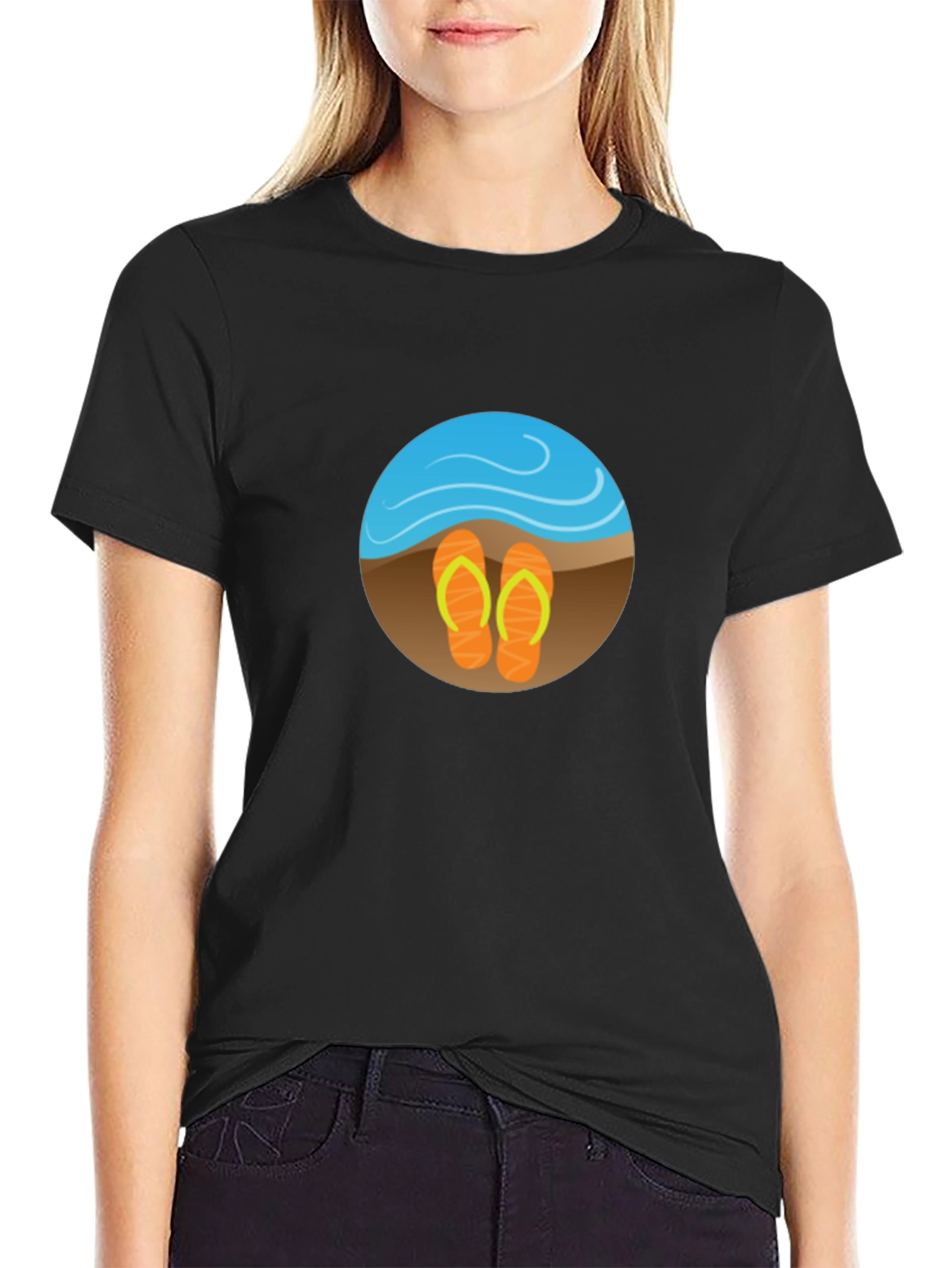 Beach Vibes Graphic Tee - Mens Black T-Shirt