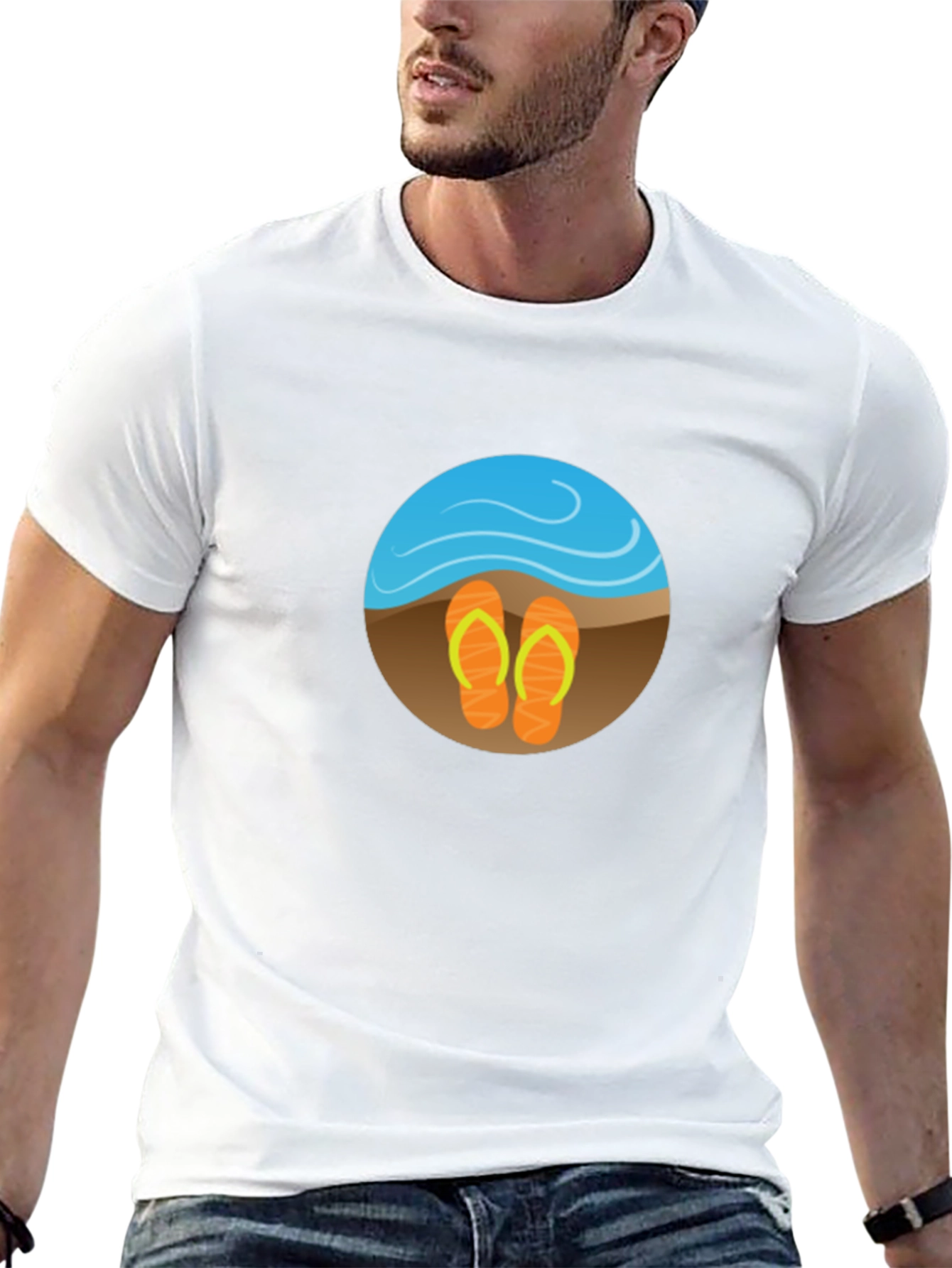 Beach Vibes Graphic Tee - Mens Black T-Shirt
