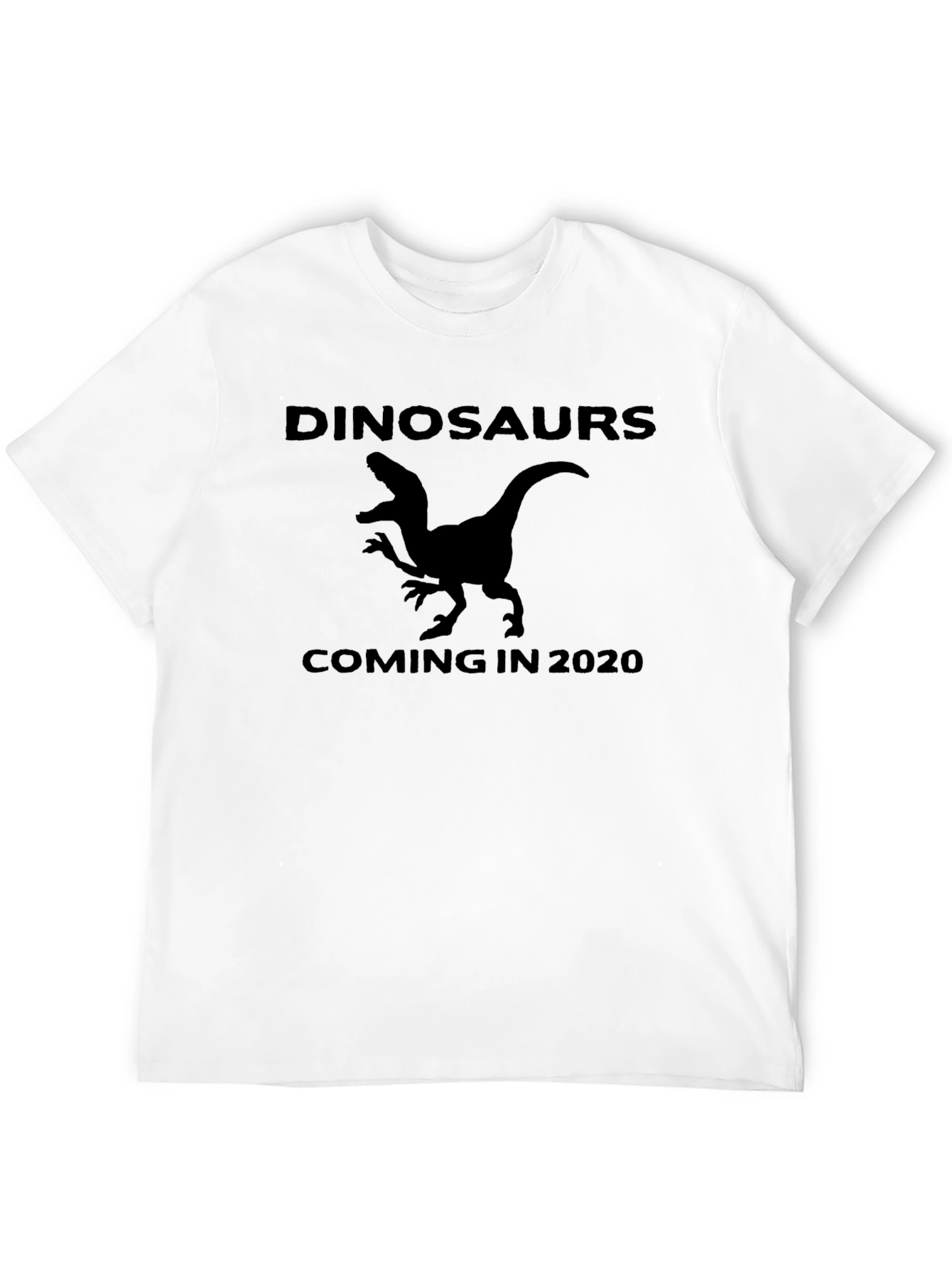 Dinosaurs Coming in 2020 Black Graphic T-Shirt