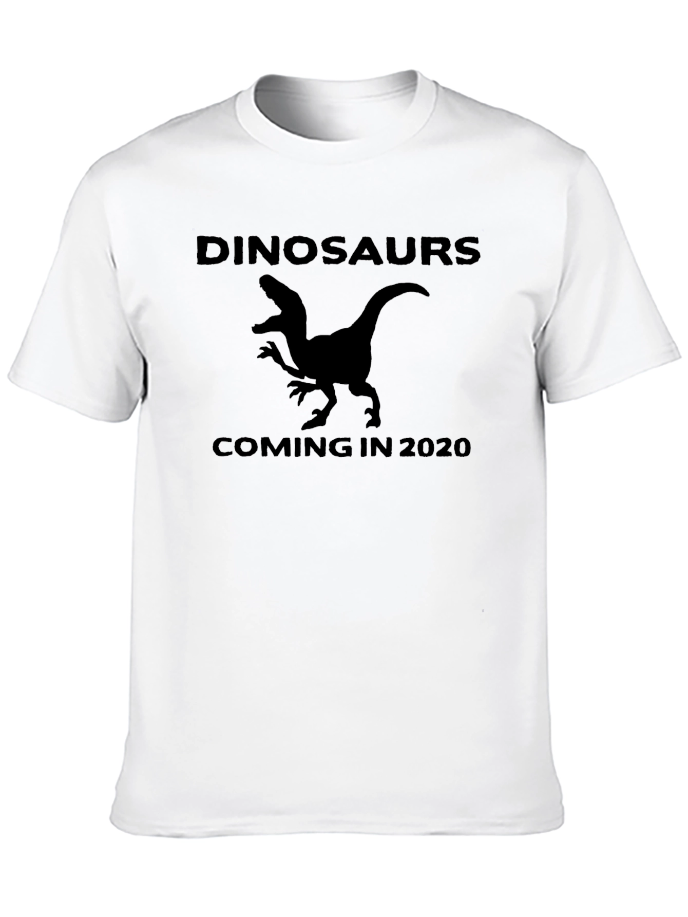 Dinosaurs Coming in 2020 Black Graphic T-Shirt