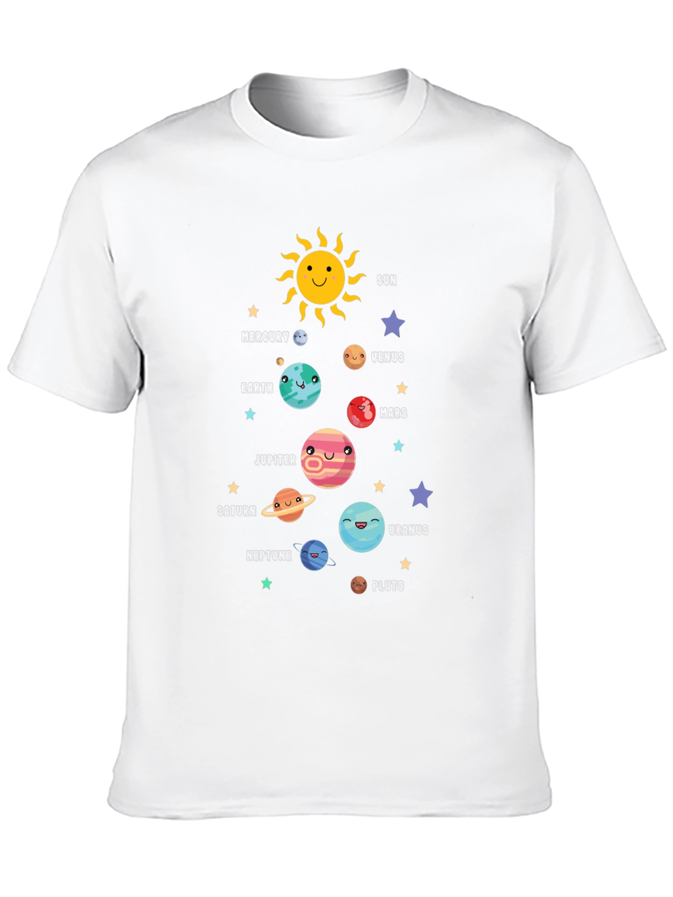 Solar System Planets Graphic Black T-Shirt