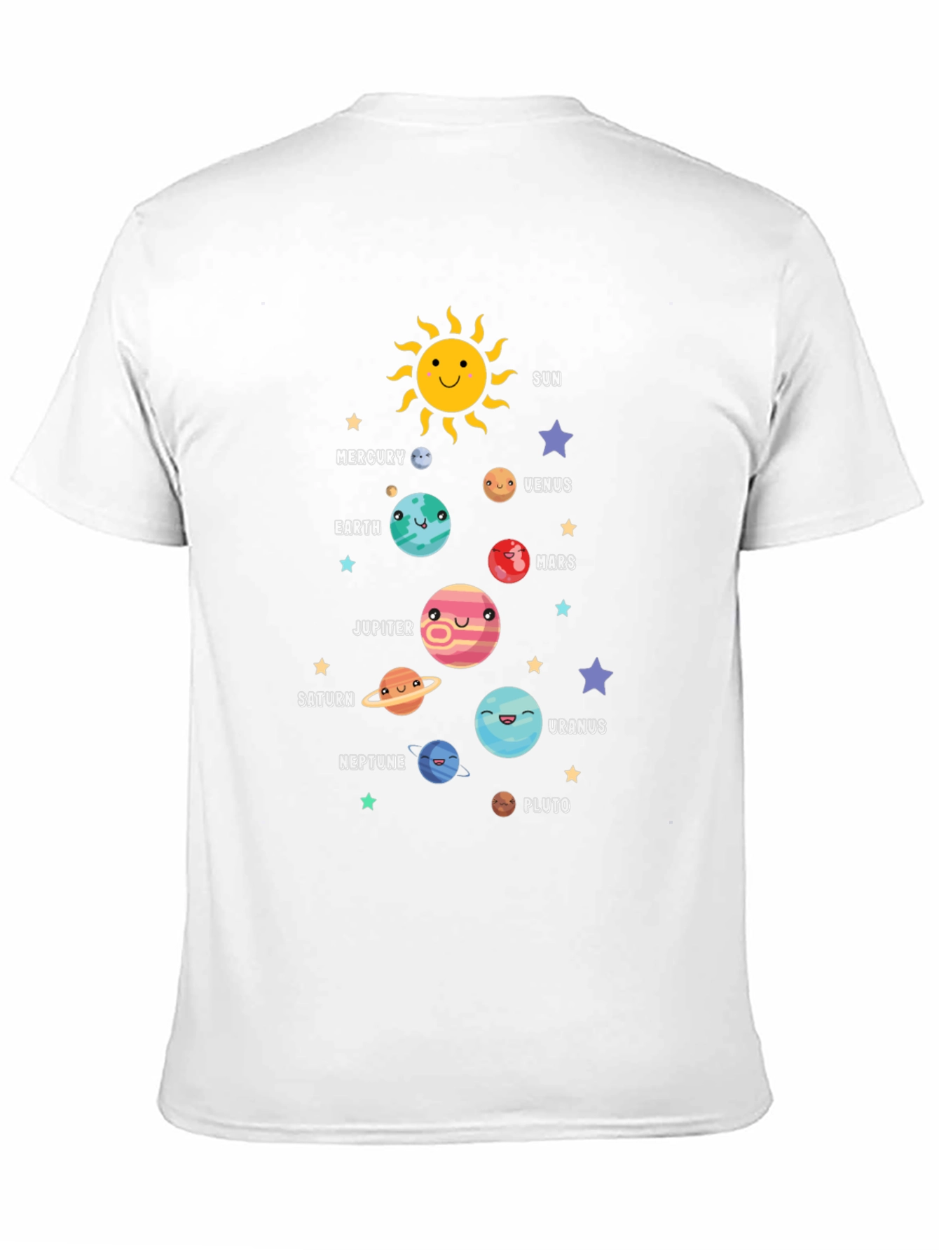 Solar System Planets Graphic Black T-Shirt