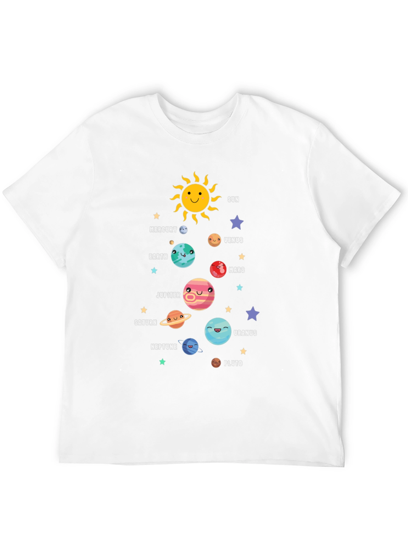 Solar System Planets Graphic Black T-Shirt