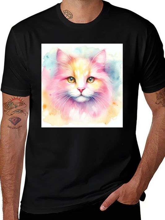 Watercolor Cat Graphic T-Shirt