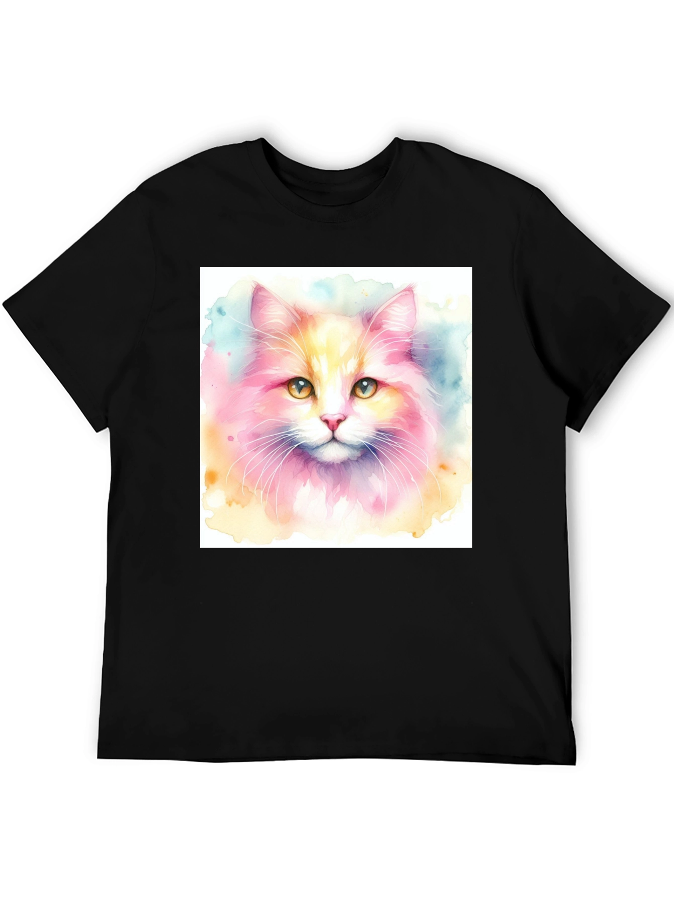 Watercolor Cat Graphic T-Shirt