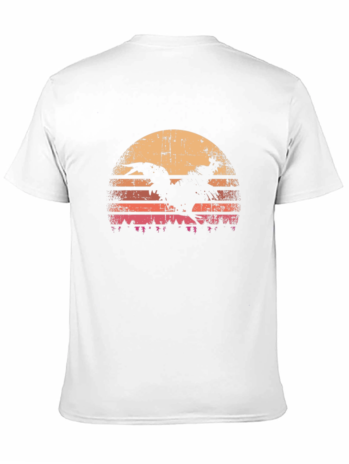 Rooster Sunset Graphic Tee - Retro Style Black T-Shirt