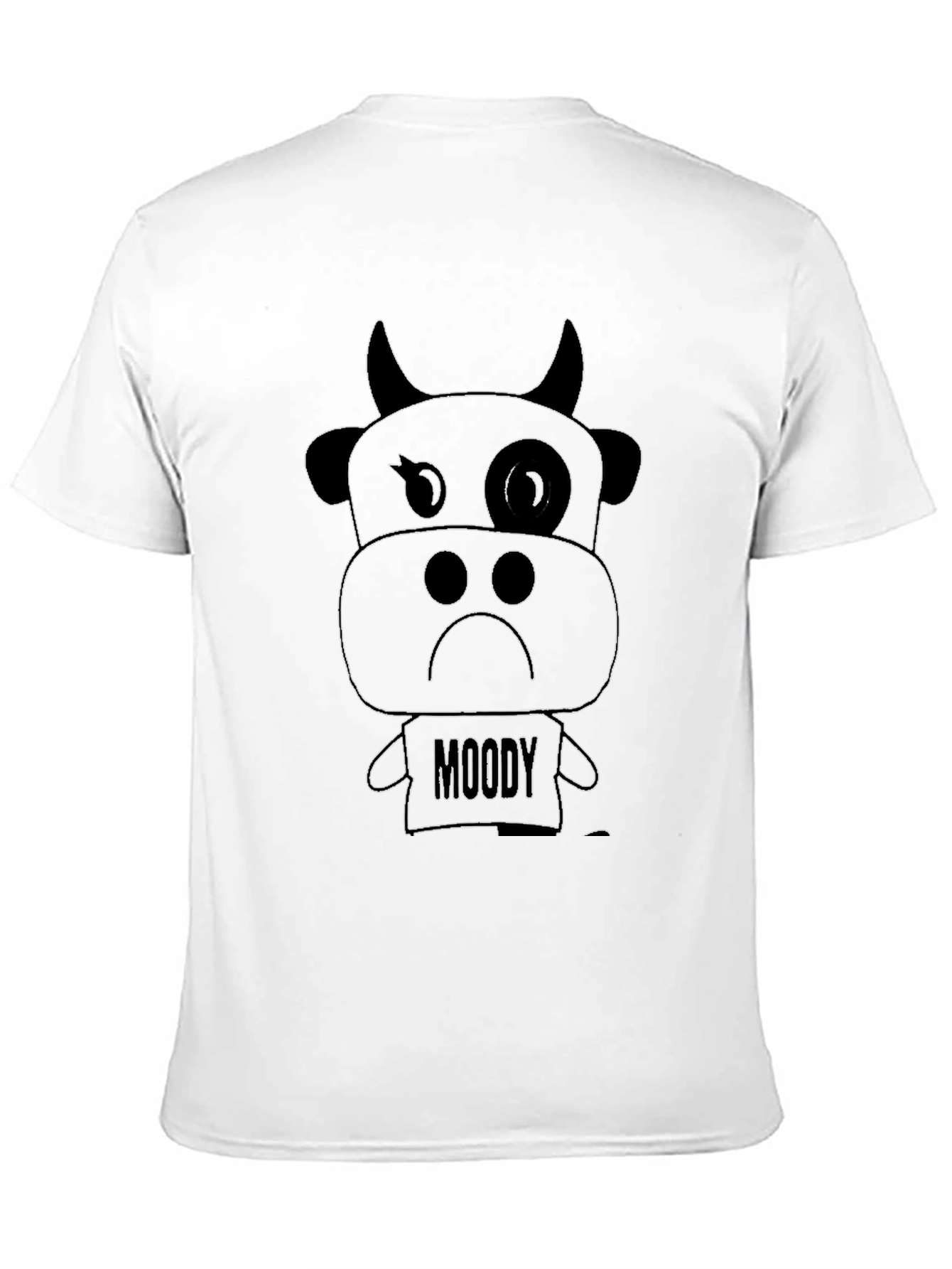 Moody Cow Graphic Tee - Black Cotton T-Shirt
