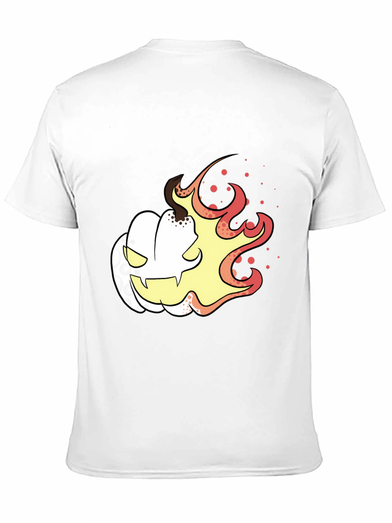 Fiery Pumpkin Graphic Tee - Black Halloween Shirt