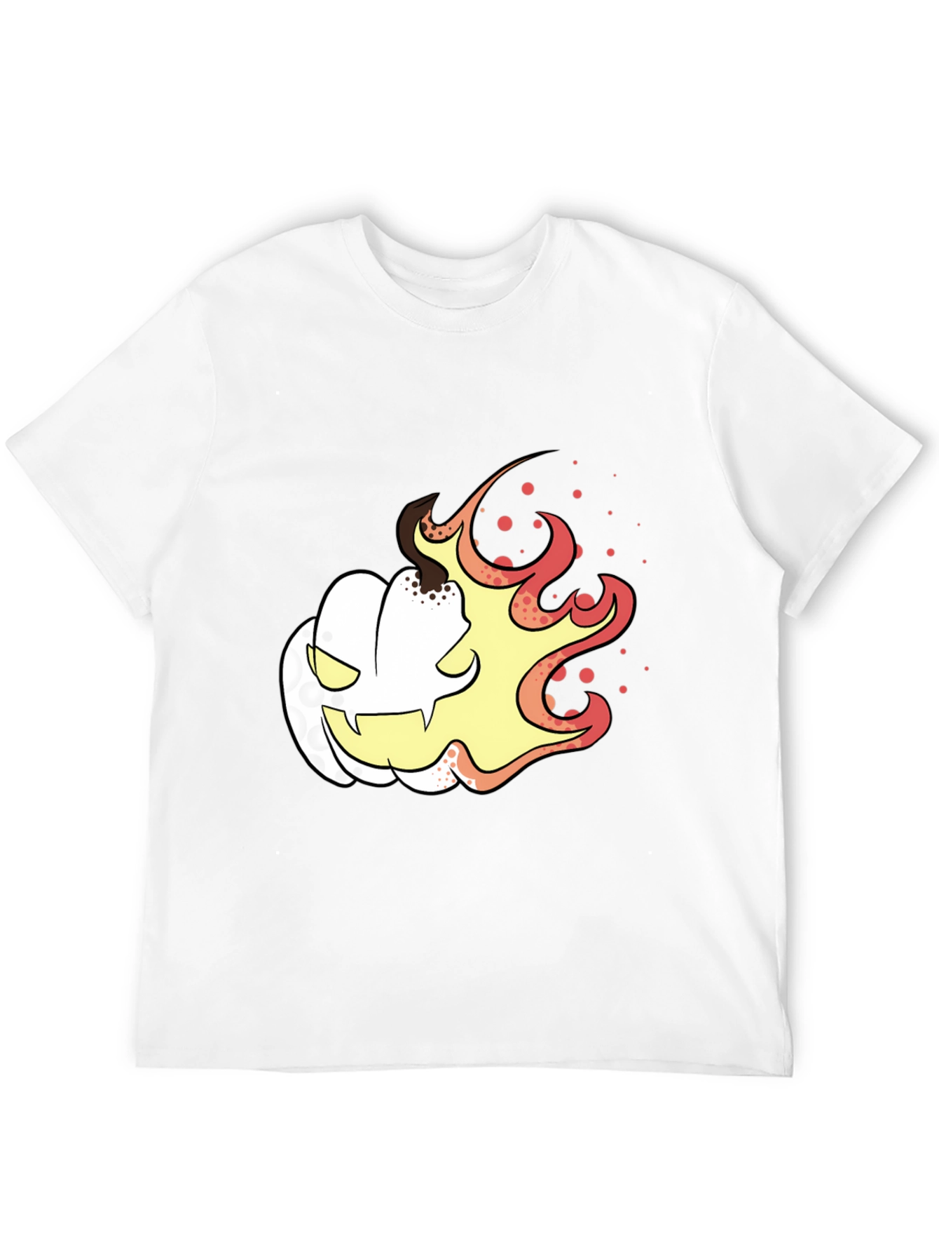 Fiery Pumpkin Graphic Tee - Black Halloween Shirt