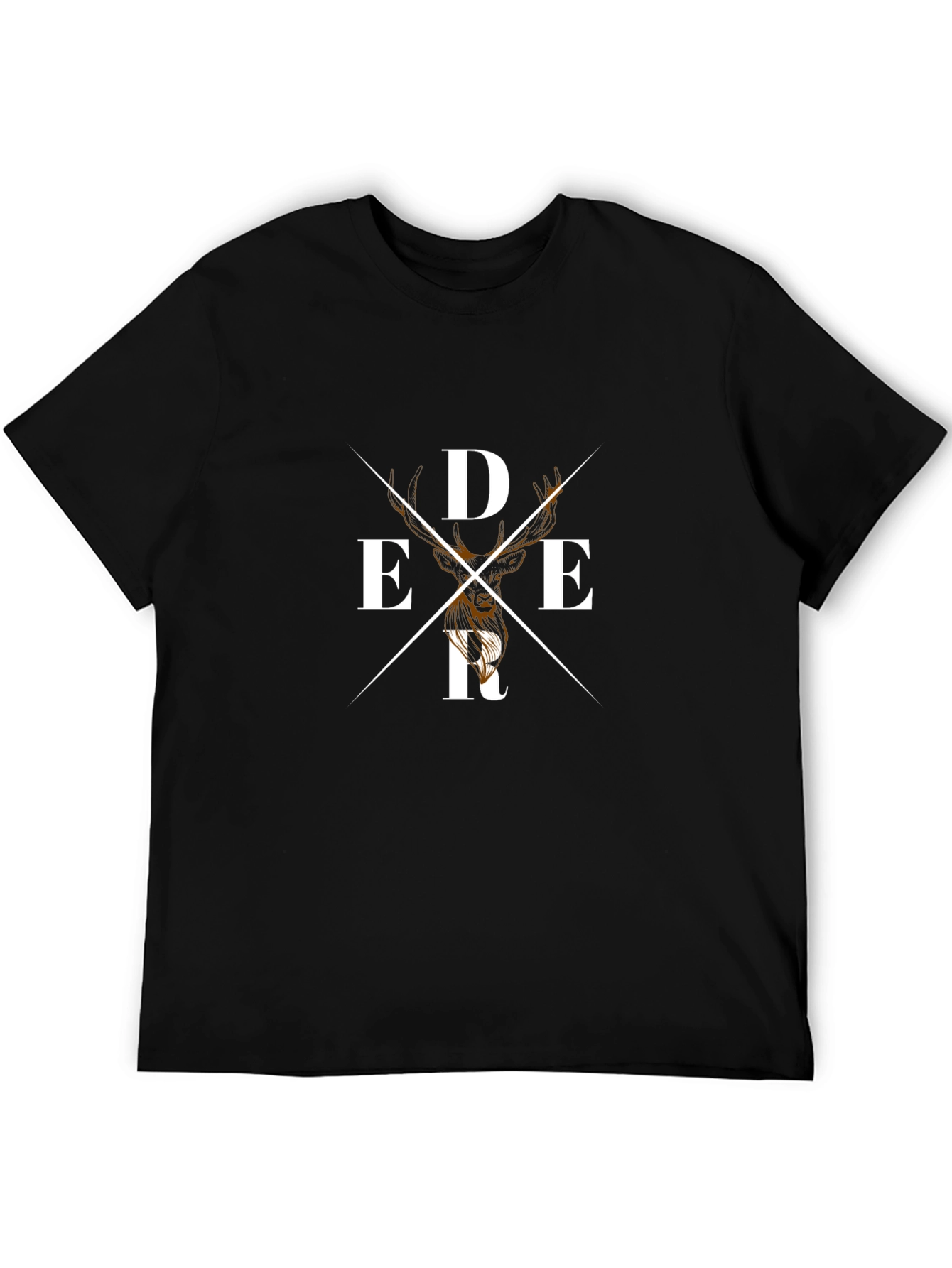 Deer Graphic Print Black T-Shirt - Unisex