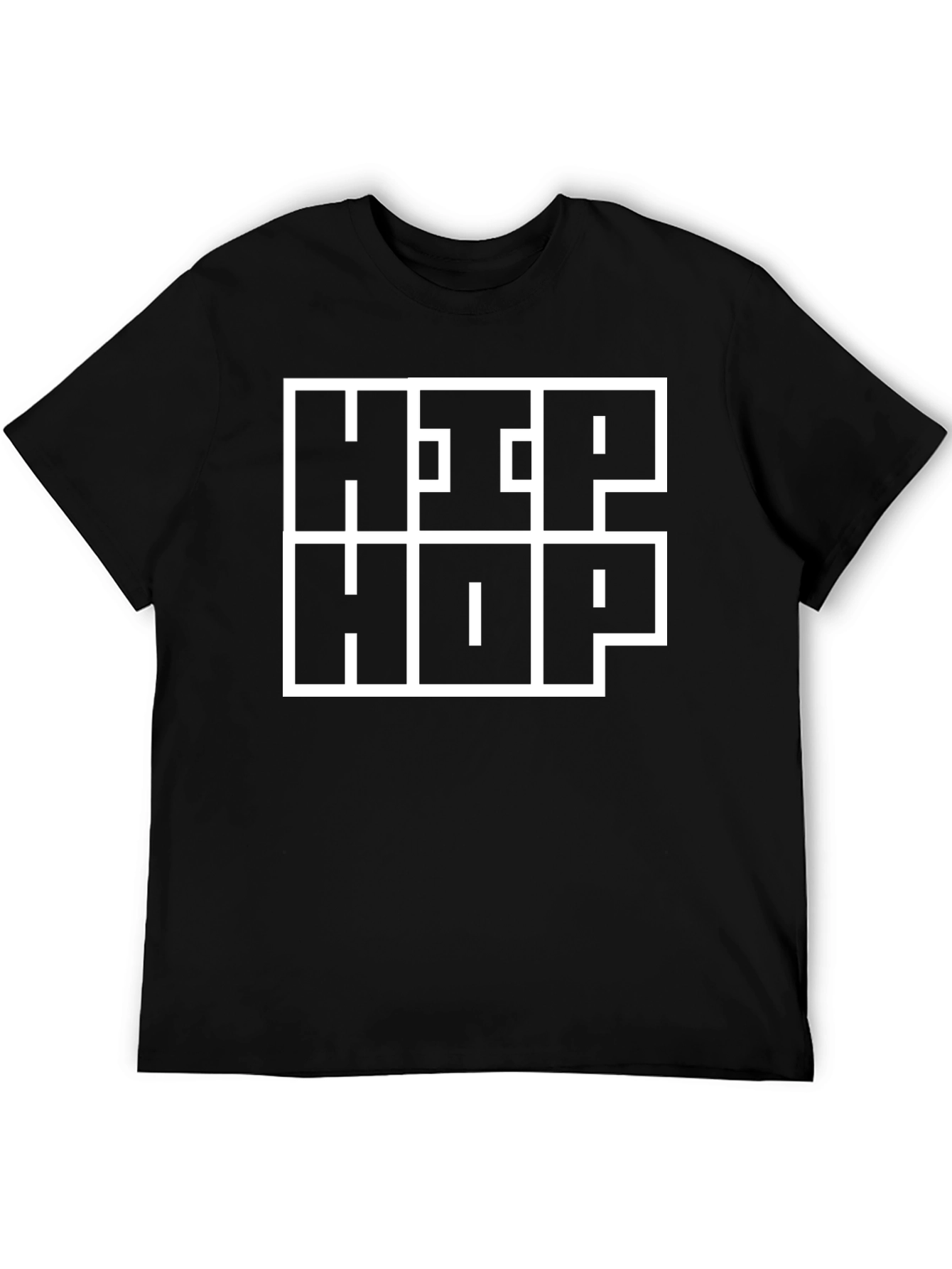 Hip Hop Graphic Tee - Black Cotton T-Shirt