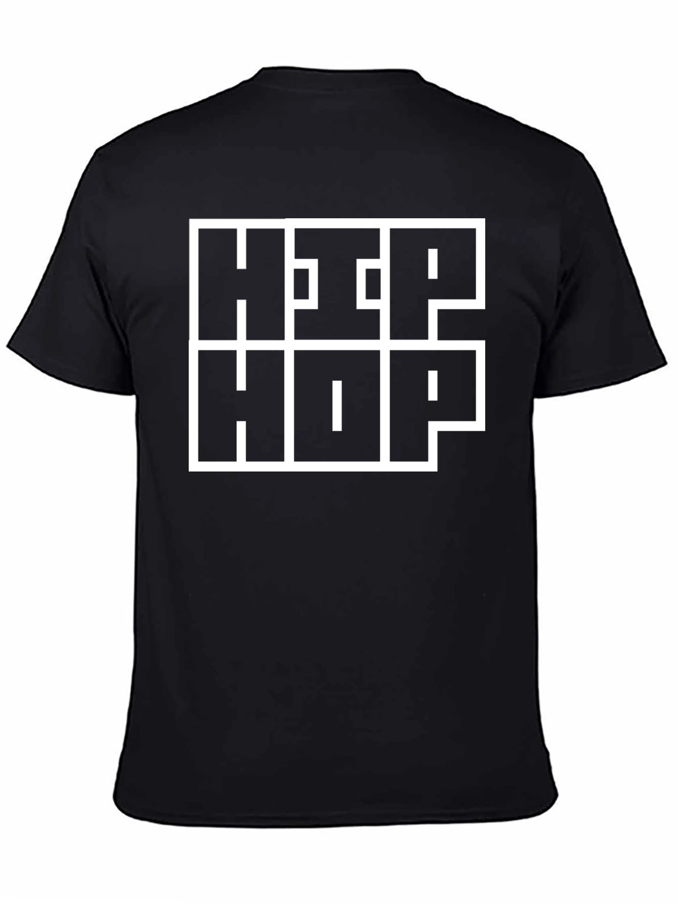 Hip Hop Graphic Tee - Black Cotton T-Shirt