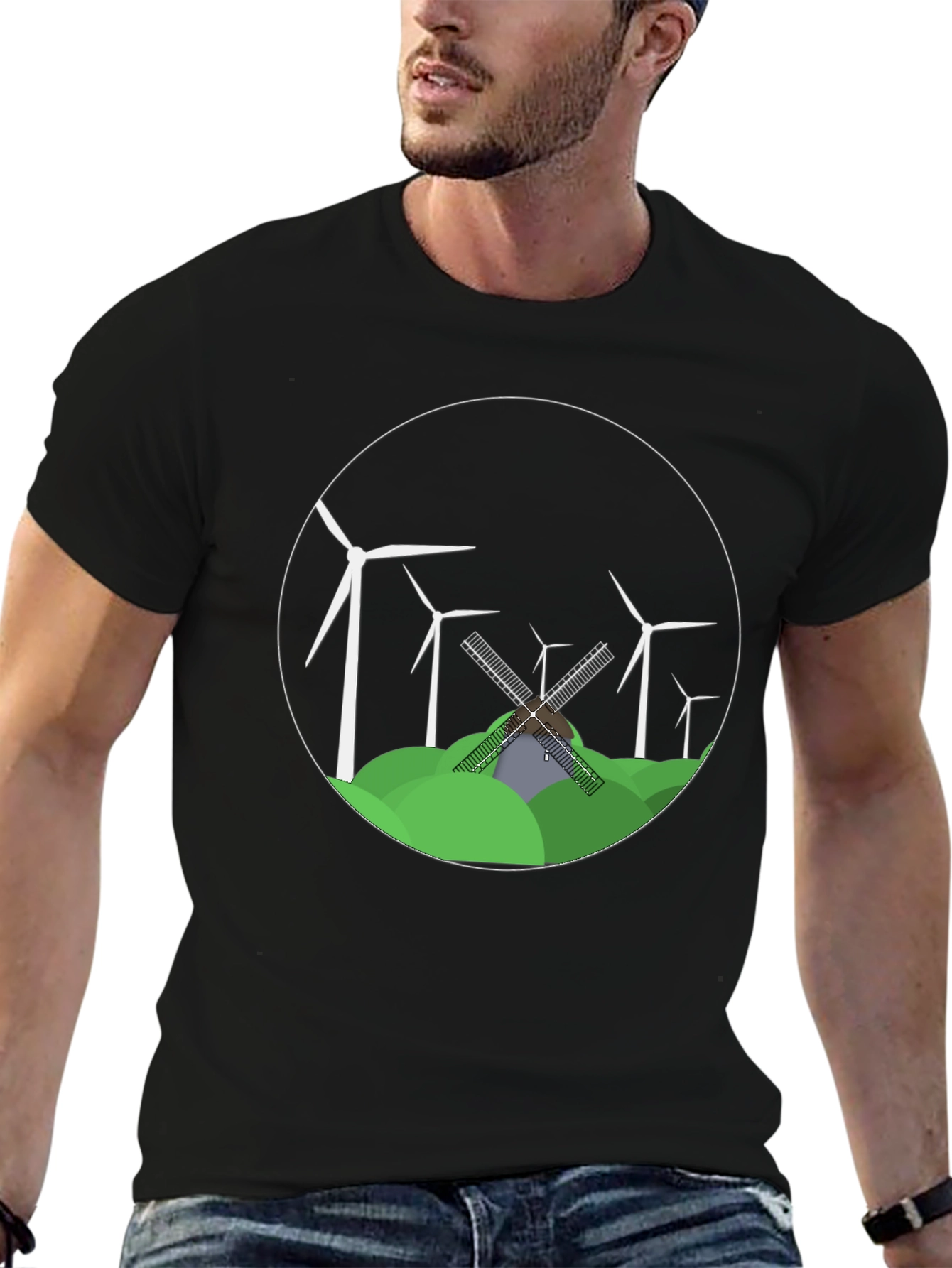 Windmill Graphic Tee - Eco-Friendly Design