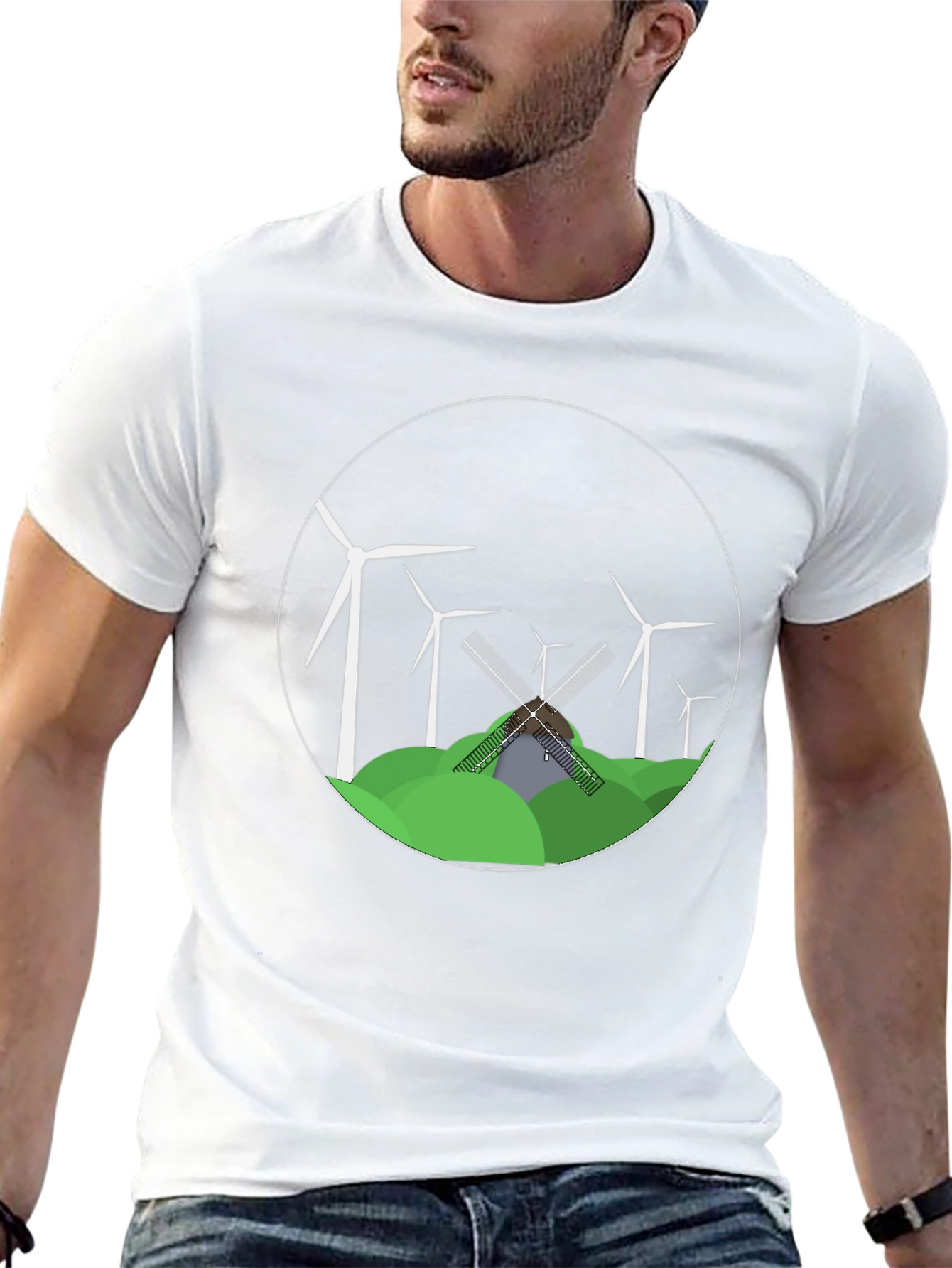 Windmill Graphic Tee - Eco-Friendly Design
