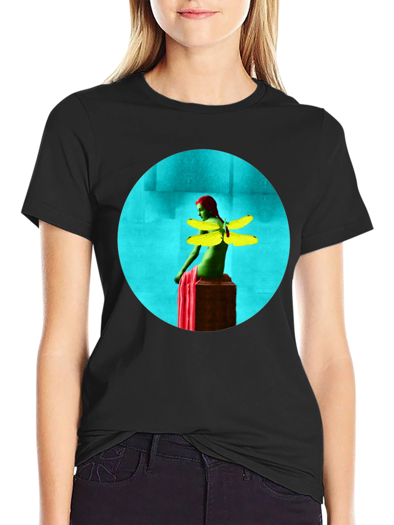 Artistic Graphic Tee - Dragonfly Woman