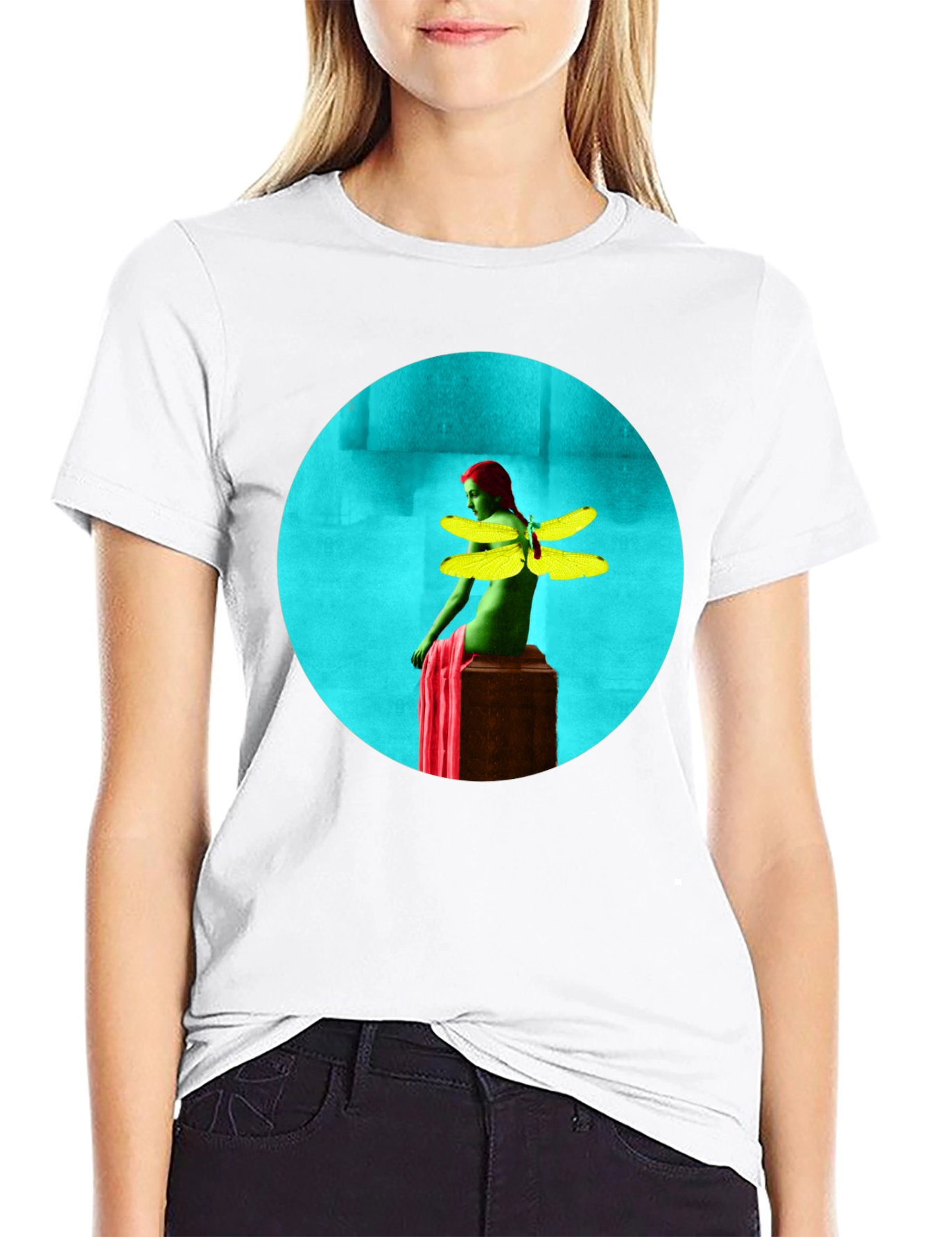 Artistic Graphic Tee - Dragonfly Woman