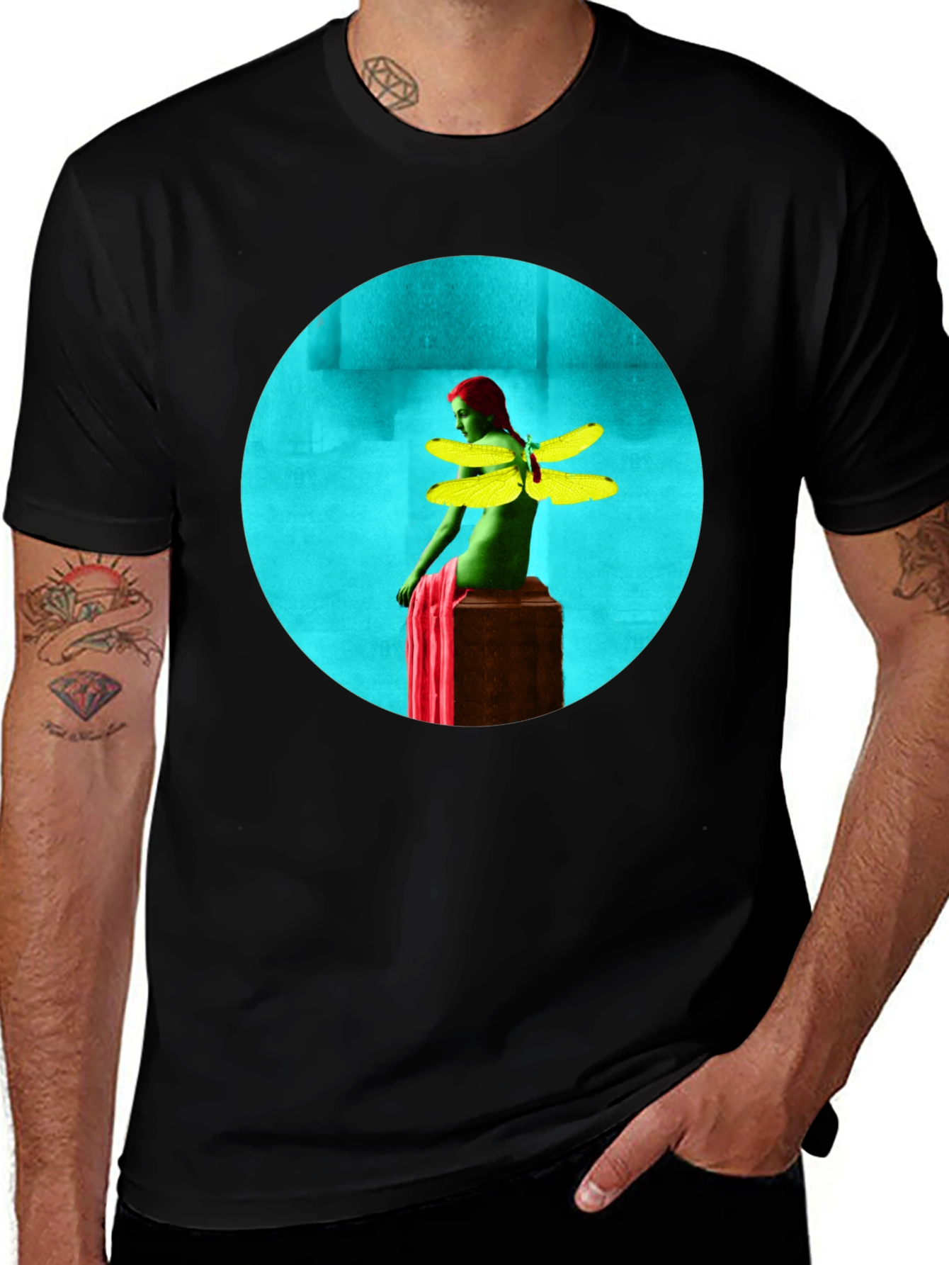 Artistic Graphic Tee - Dragonfly Woman
