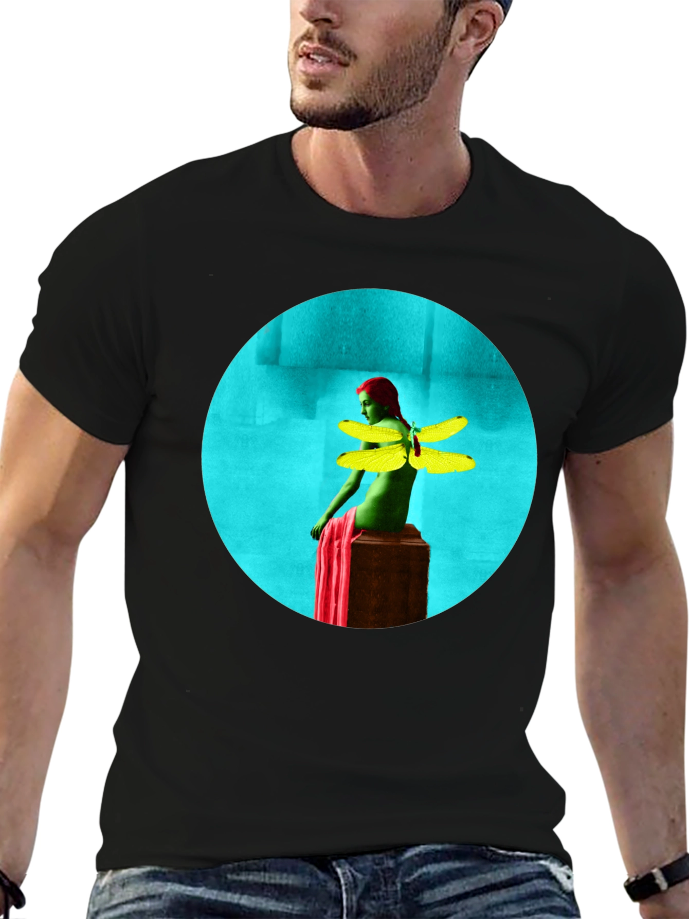 Artistic Graphic Tee - Dragonfly Woman