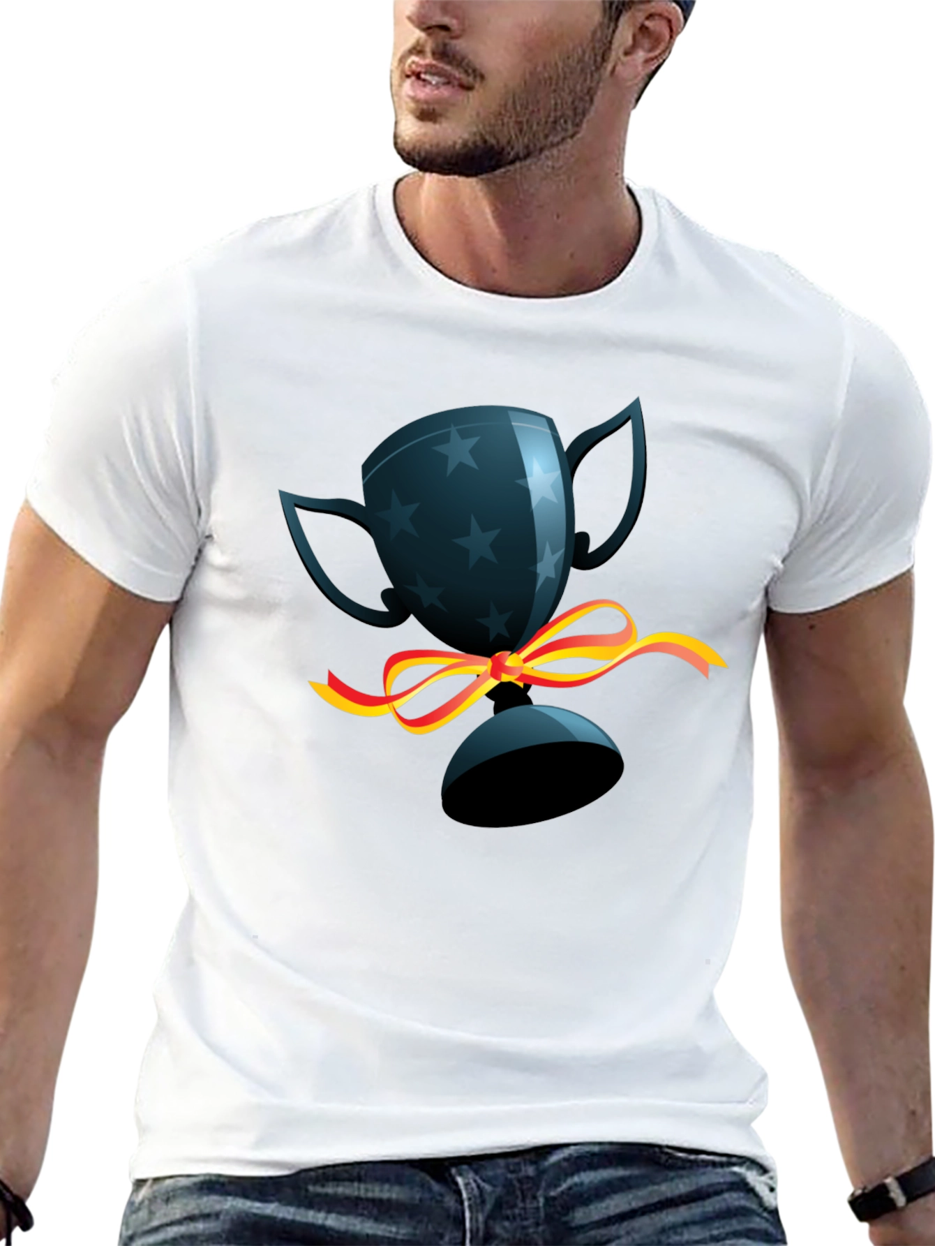 Black Trophy Graphic Tee - Mens Casual Shirt