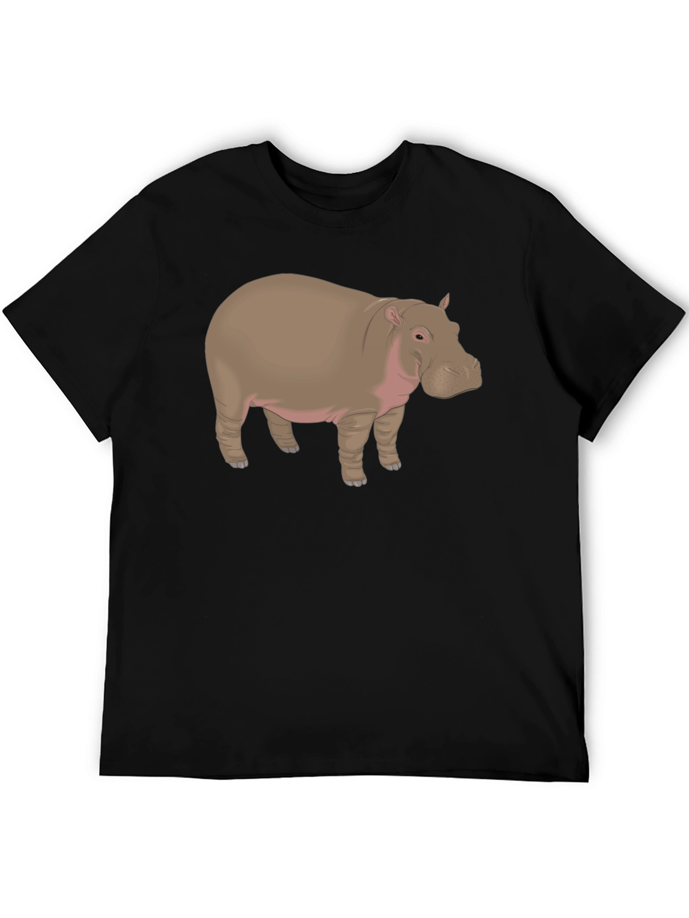Hippo Graphic Tee - Black Cotton T-Shirt