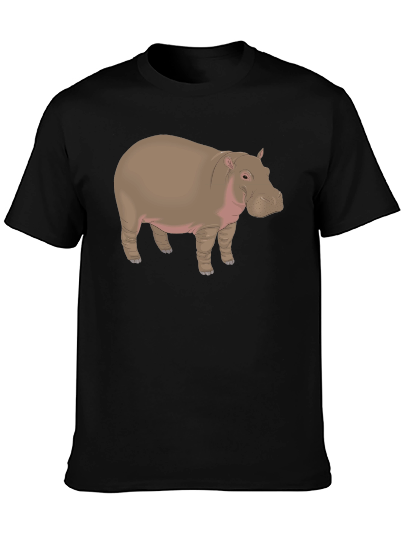 Hippo Graphic Tee - Black Cotton T-Shirt