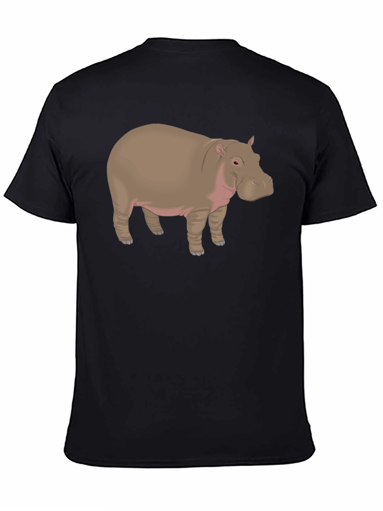 Hippo Graphic Tee - Black Cotton T-Shirt