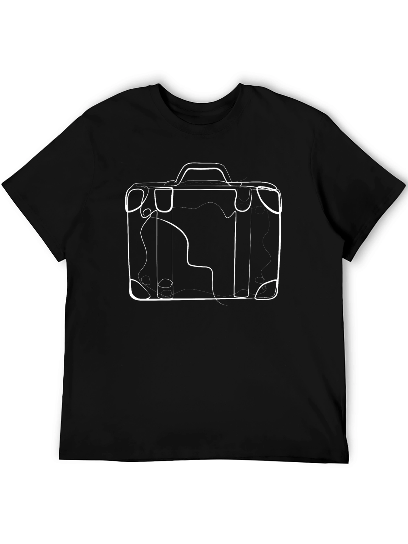 Minimalist Suitcase Line Art Graphic Tee