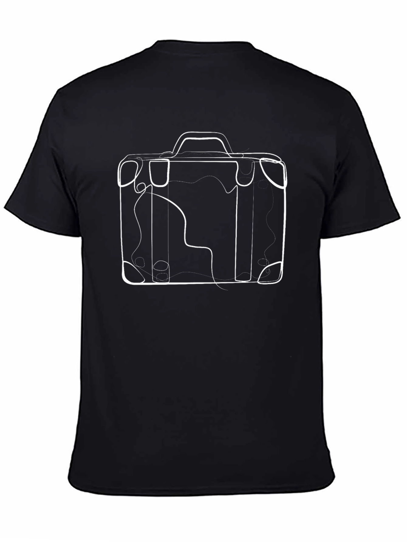 Minimalist Suitcase Line Art Graphic Tee