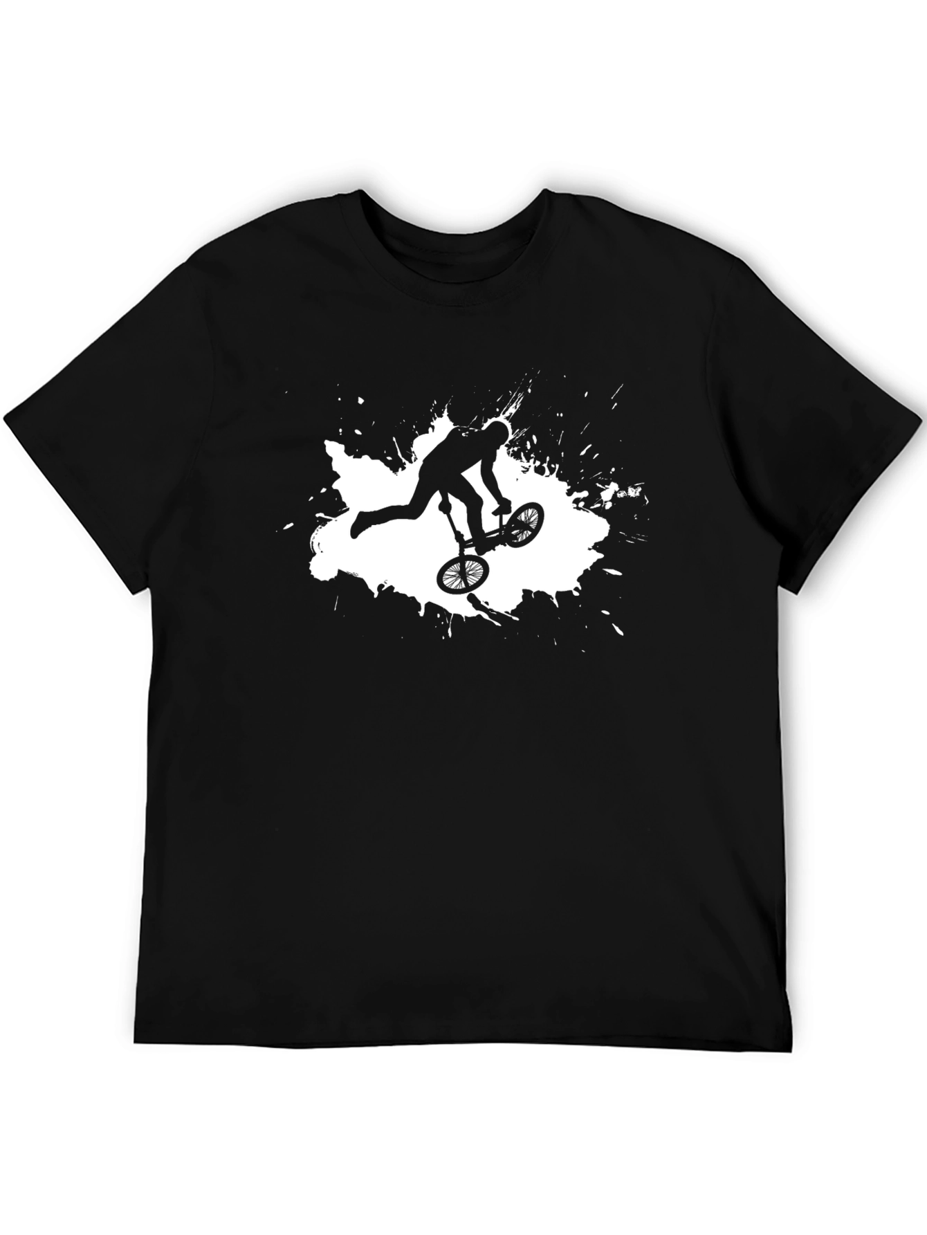 BMX Rider Graphic Tee - Cool Black Cotton Shirt