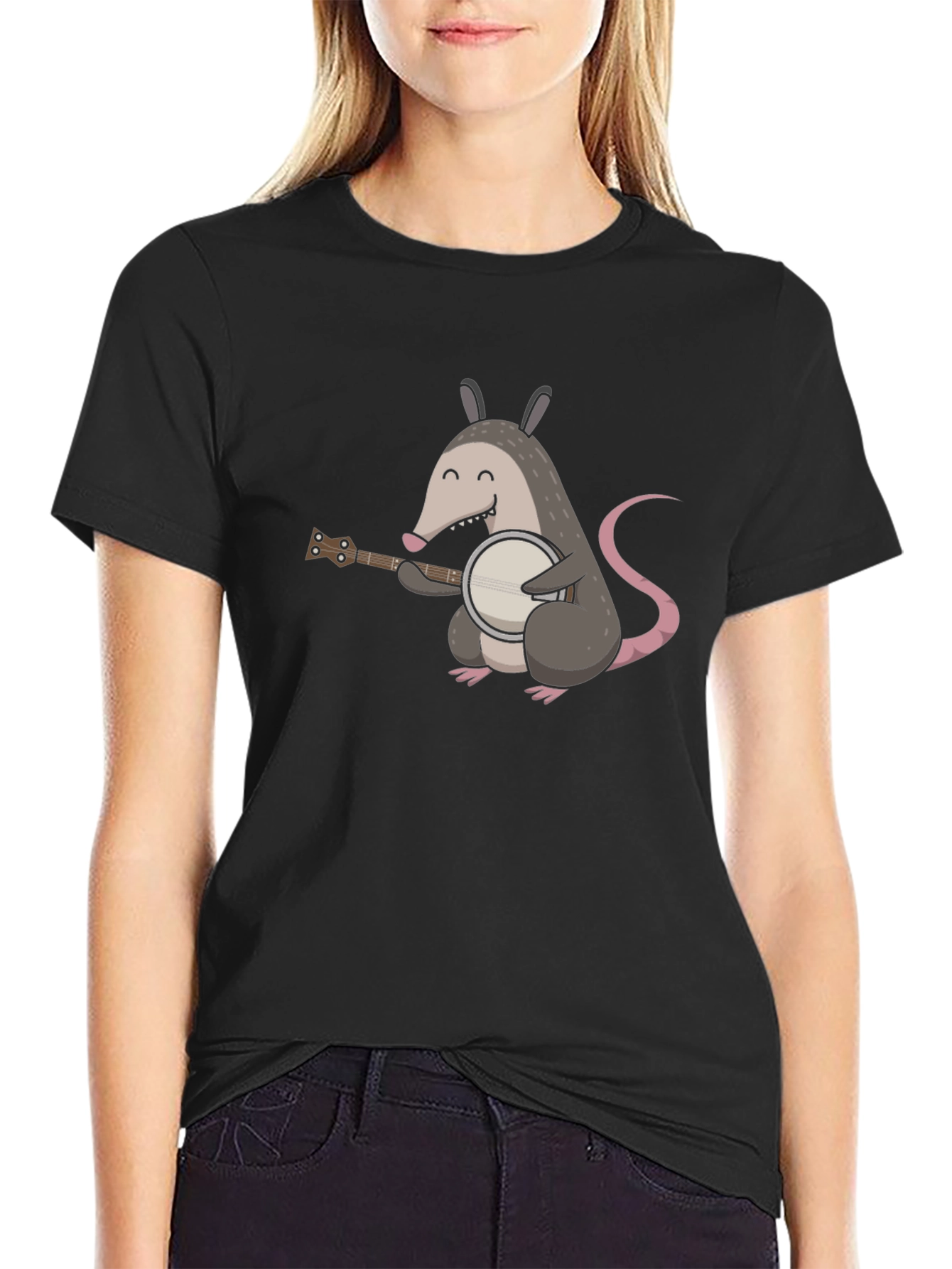 Opossum Banjo T-Shirt - Music Animal Tee