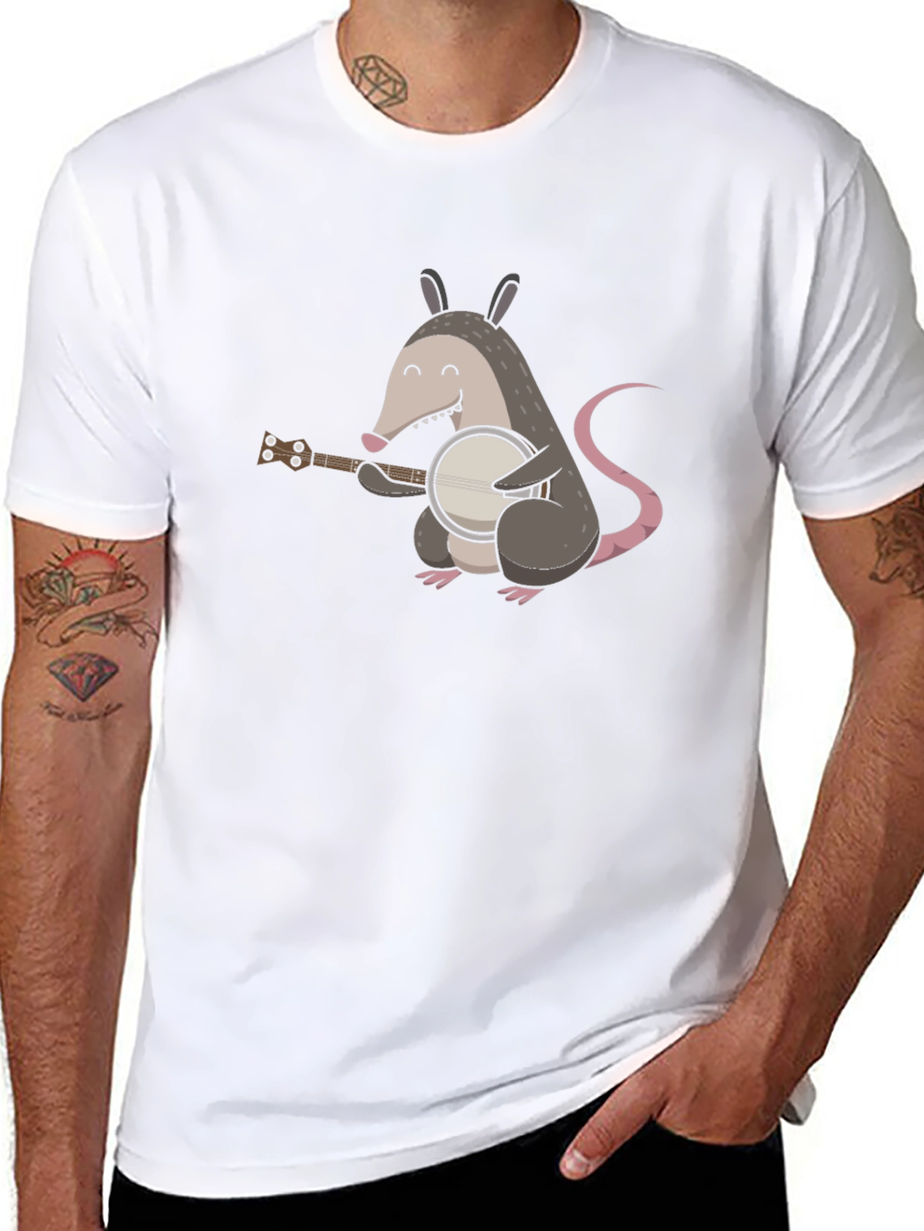 Opossum Banjo T-Shirt - Music Animal Tee