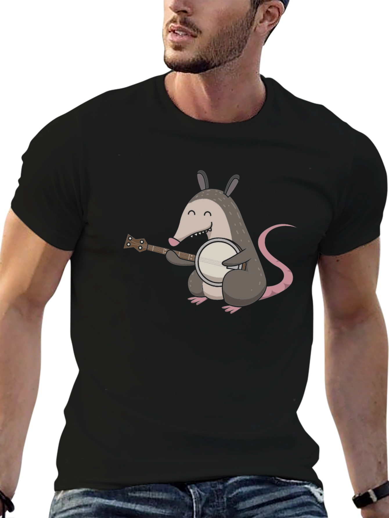 Opossum Banjo T-Shirt - Music Animal Tee