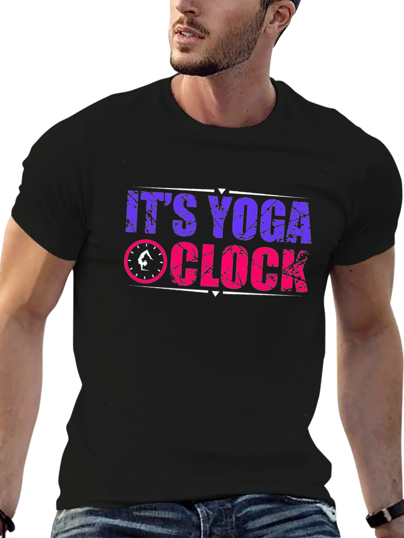 Yoga Clock Graphic T-Shirt