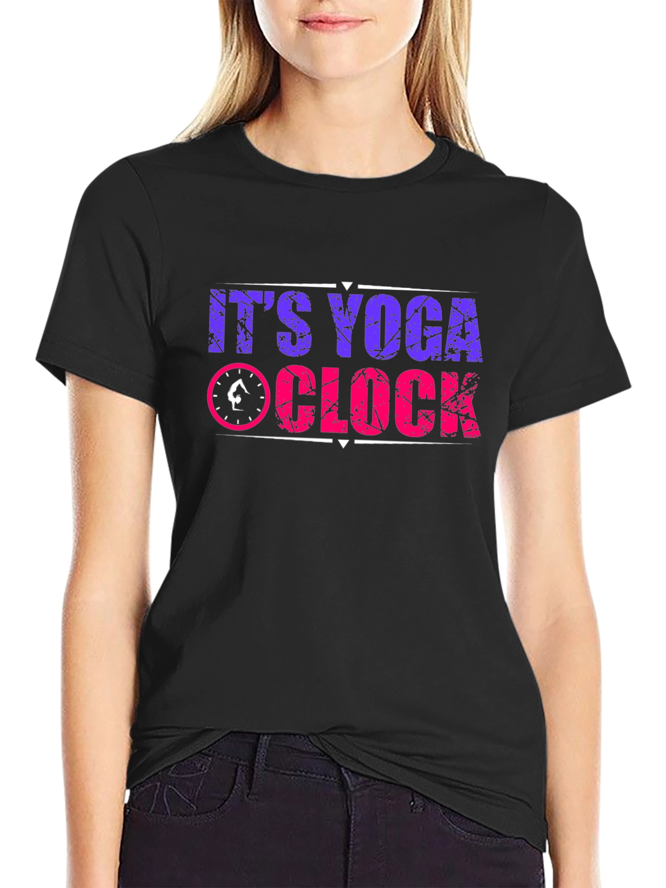 Yoga Clock Graphic T-Shirt
