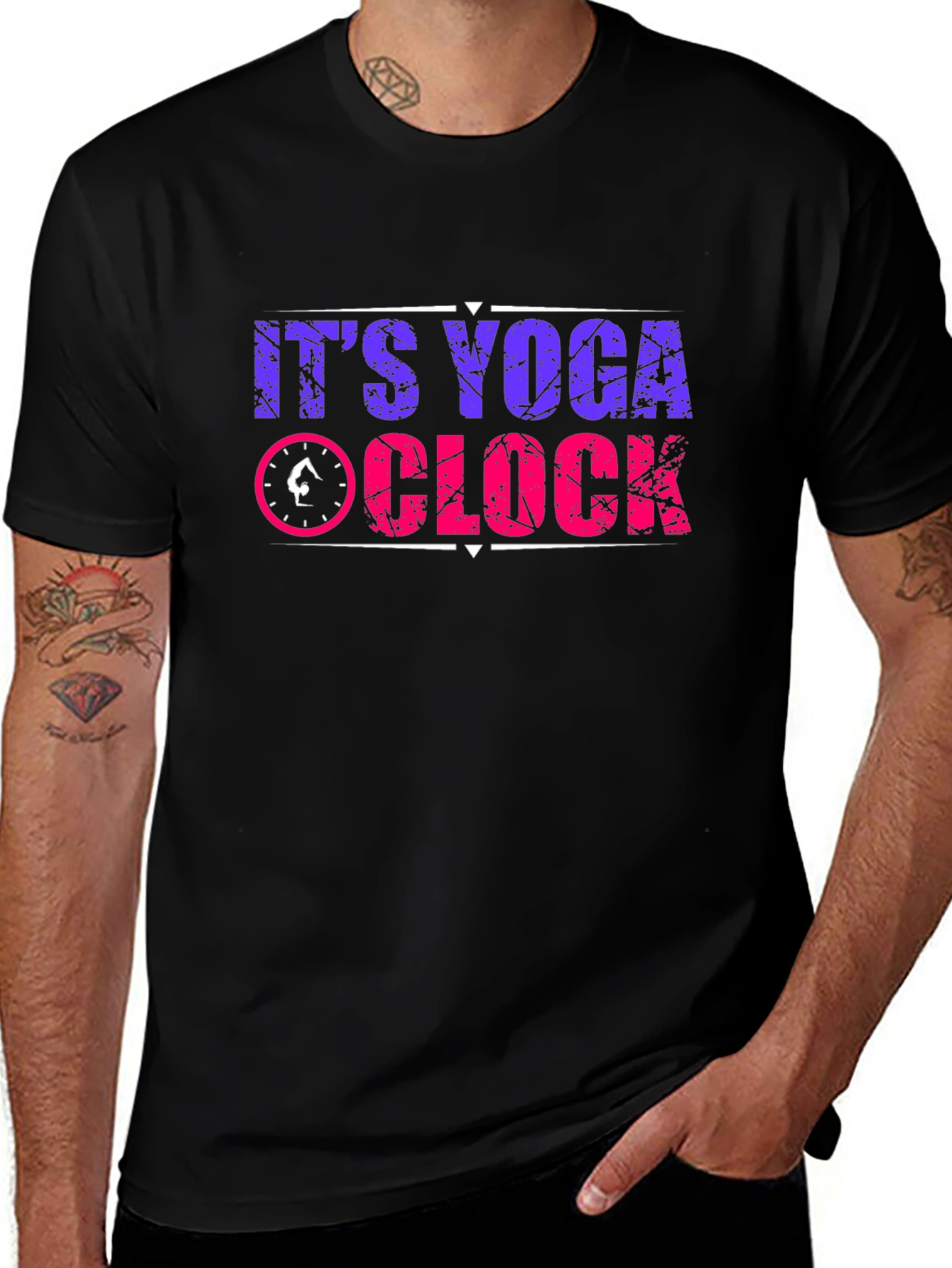 Yoga Clock Graphic T-Shirt