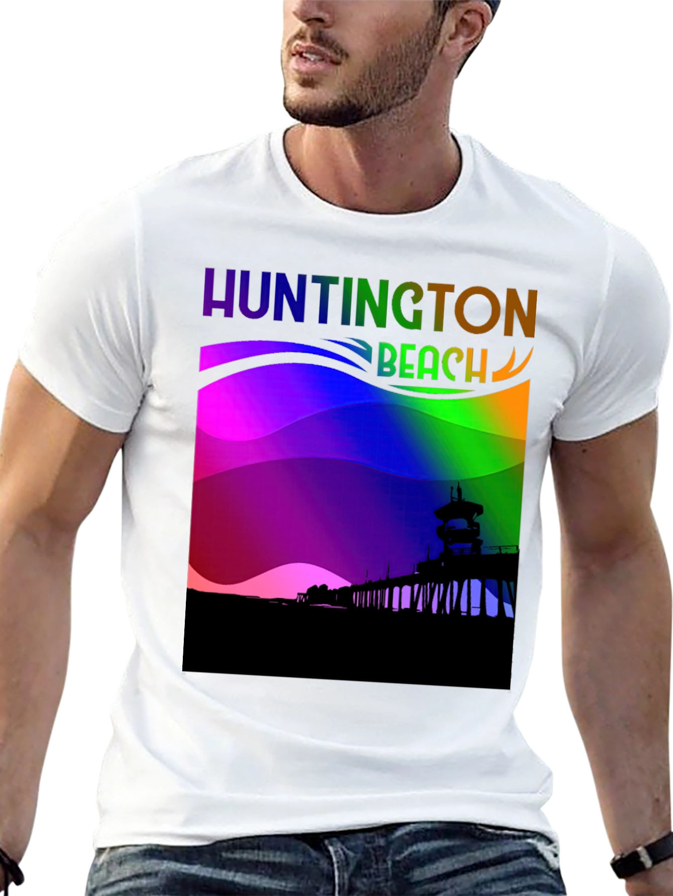 Huntington Beach Rainbow T-Shirt