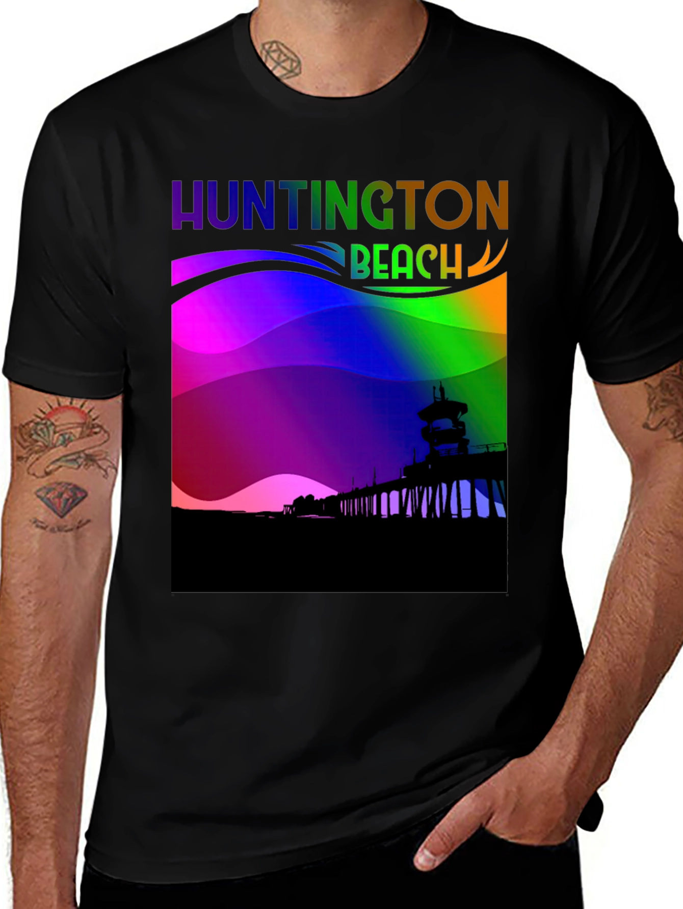 Huntington Beach Rainbow T-Shirt