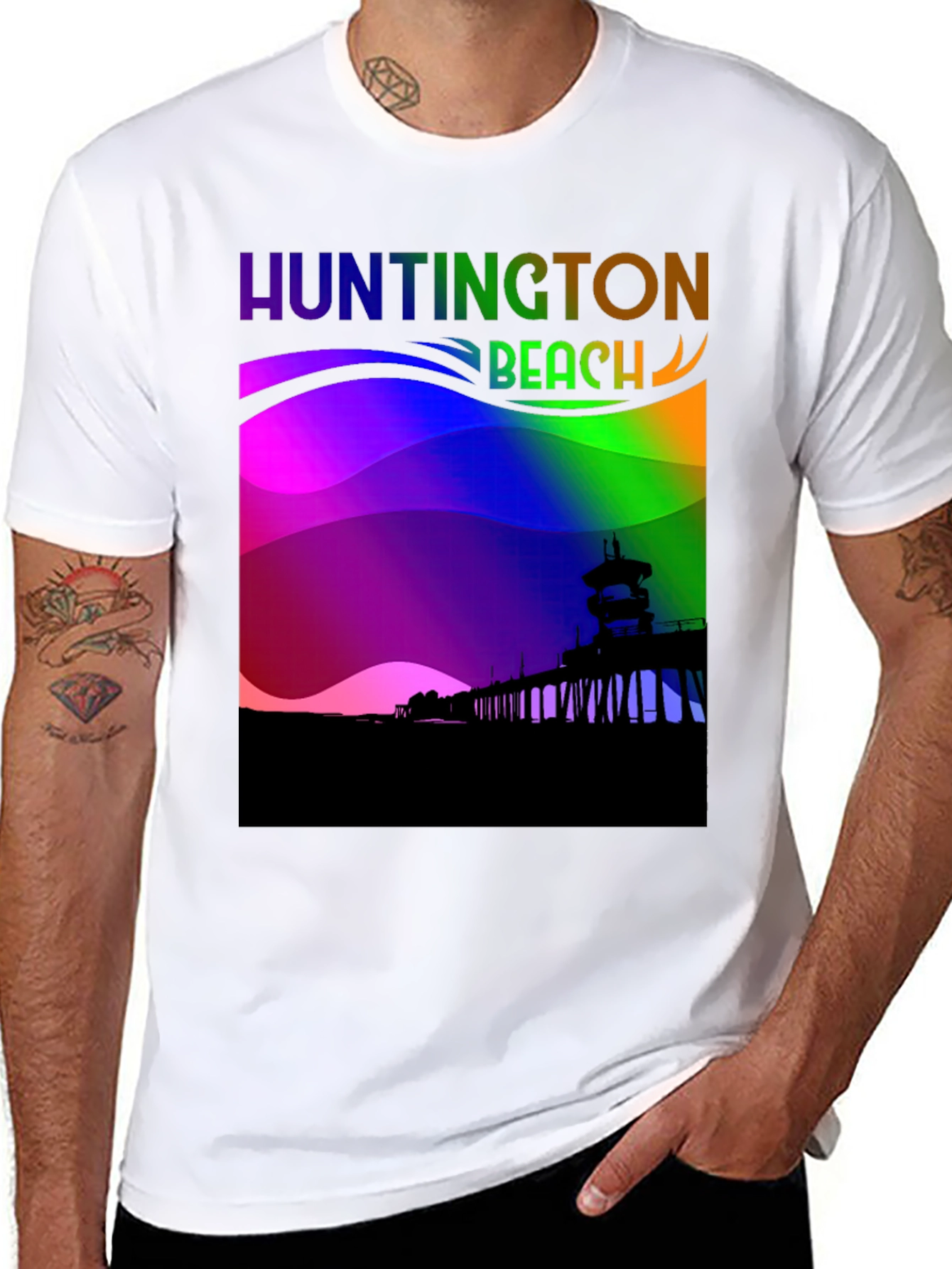 Huntington Beach Rainbow T-Shirt