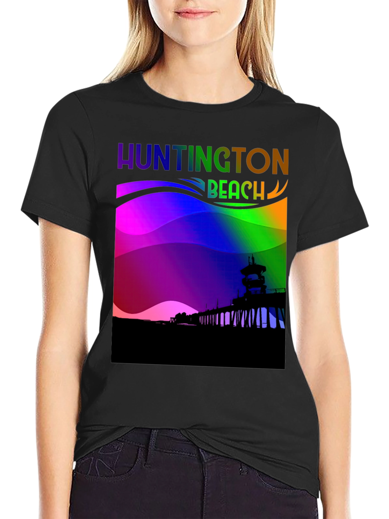 Huntington Beach Rainbow T-Shirt