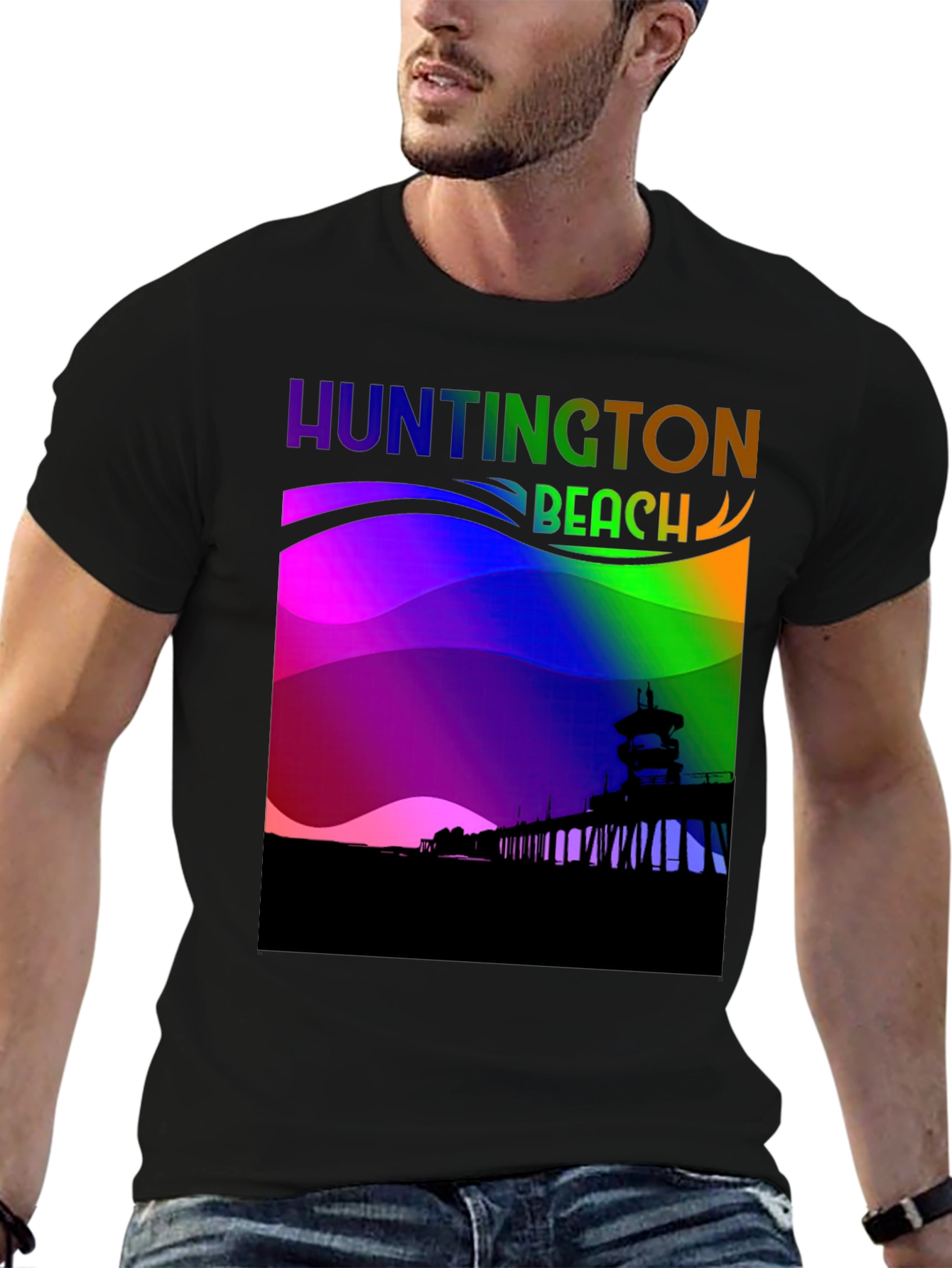 Huntington Beach Rainbow T-Shirt