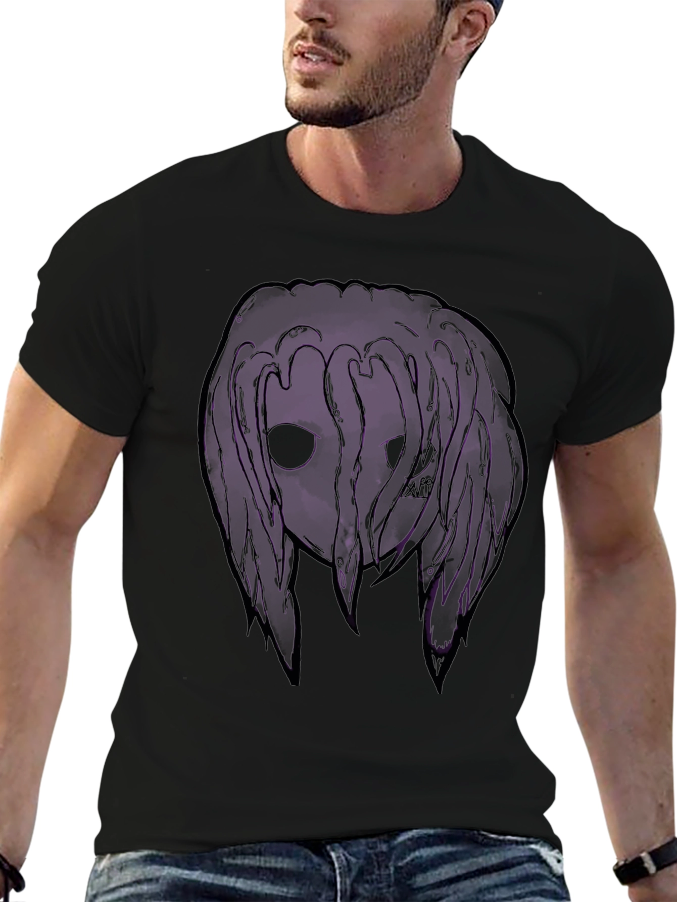 Dark Purple Graphic Print T-Shirt